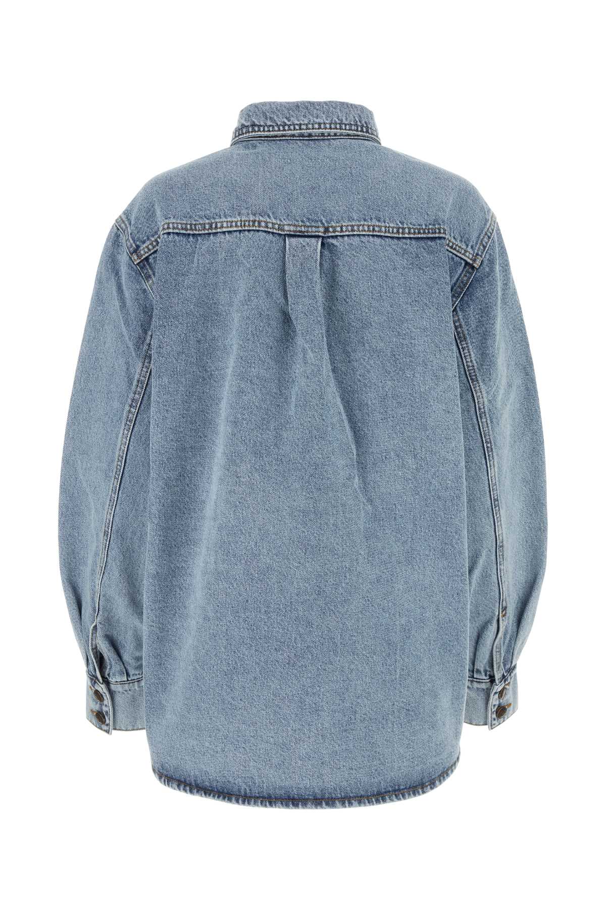 Shop Magda Butrym Denim Shirt In Blue