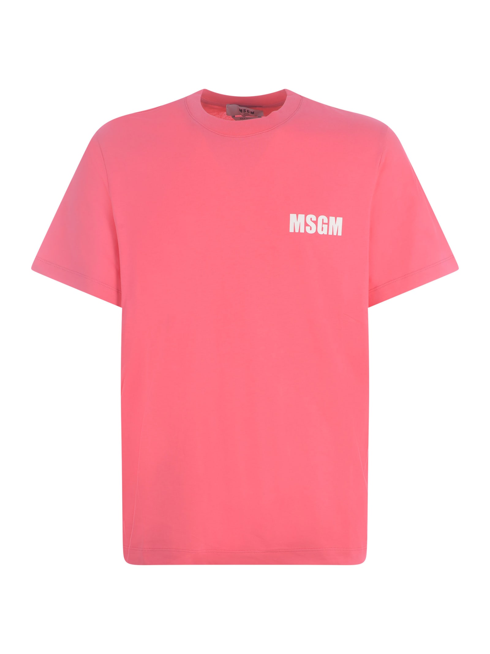 Shop Msgm T-shirt  In Cotton In Rosa