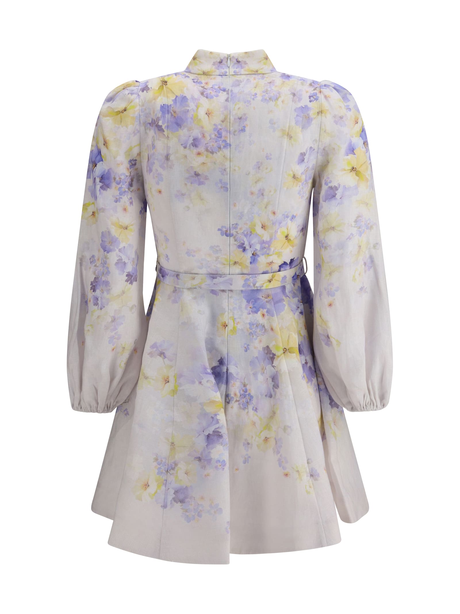 Zimmermann Crush Buttoned Mini Dress In Multi