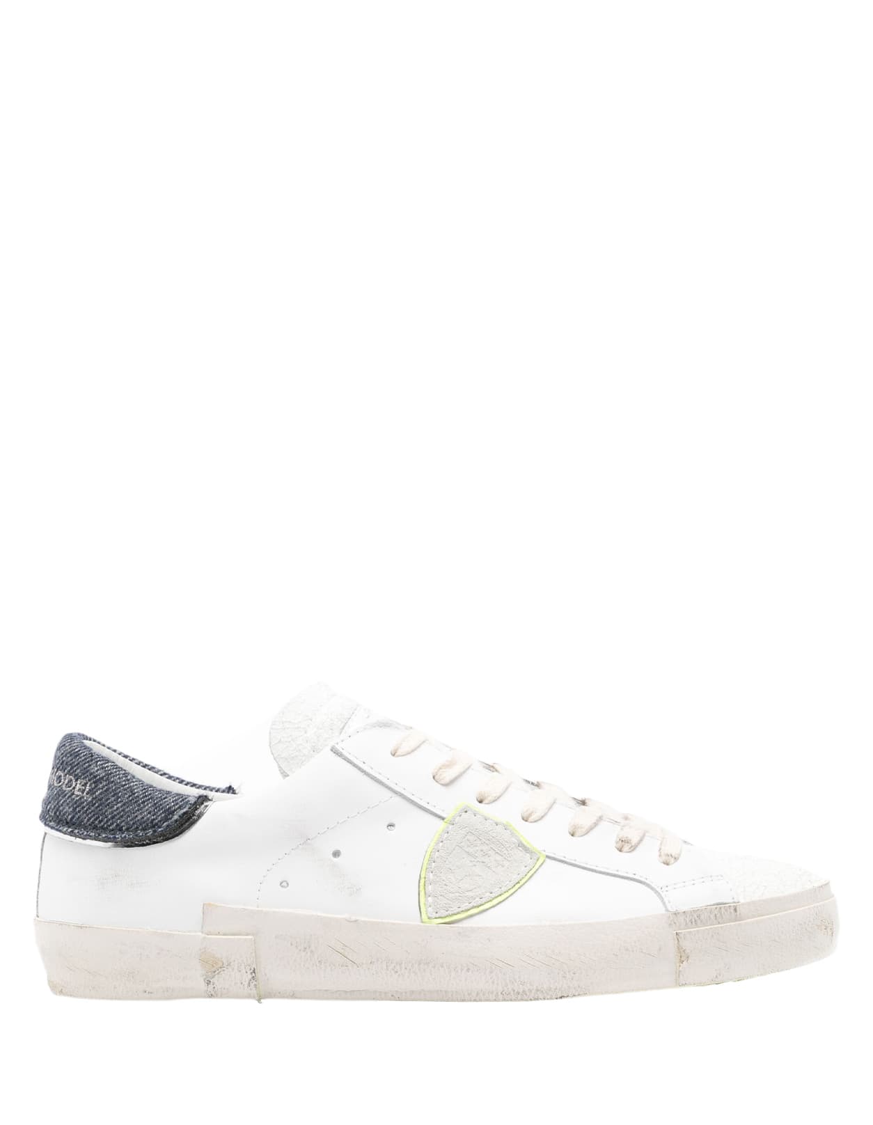 White And Blue Denim Prsx Sneakers