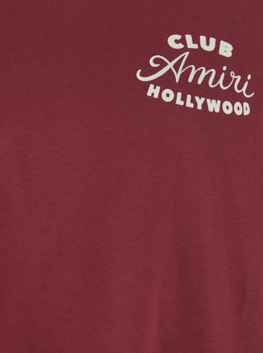 Amiri Bordeaux Crewneck T-shirt With Logo Lettering On The Front And Maxi Logo Print On The Rear In Cotton In Brown