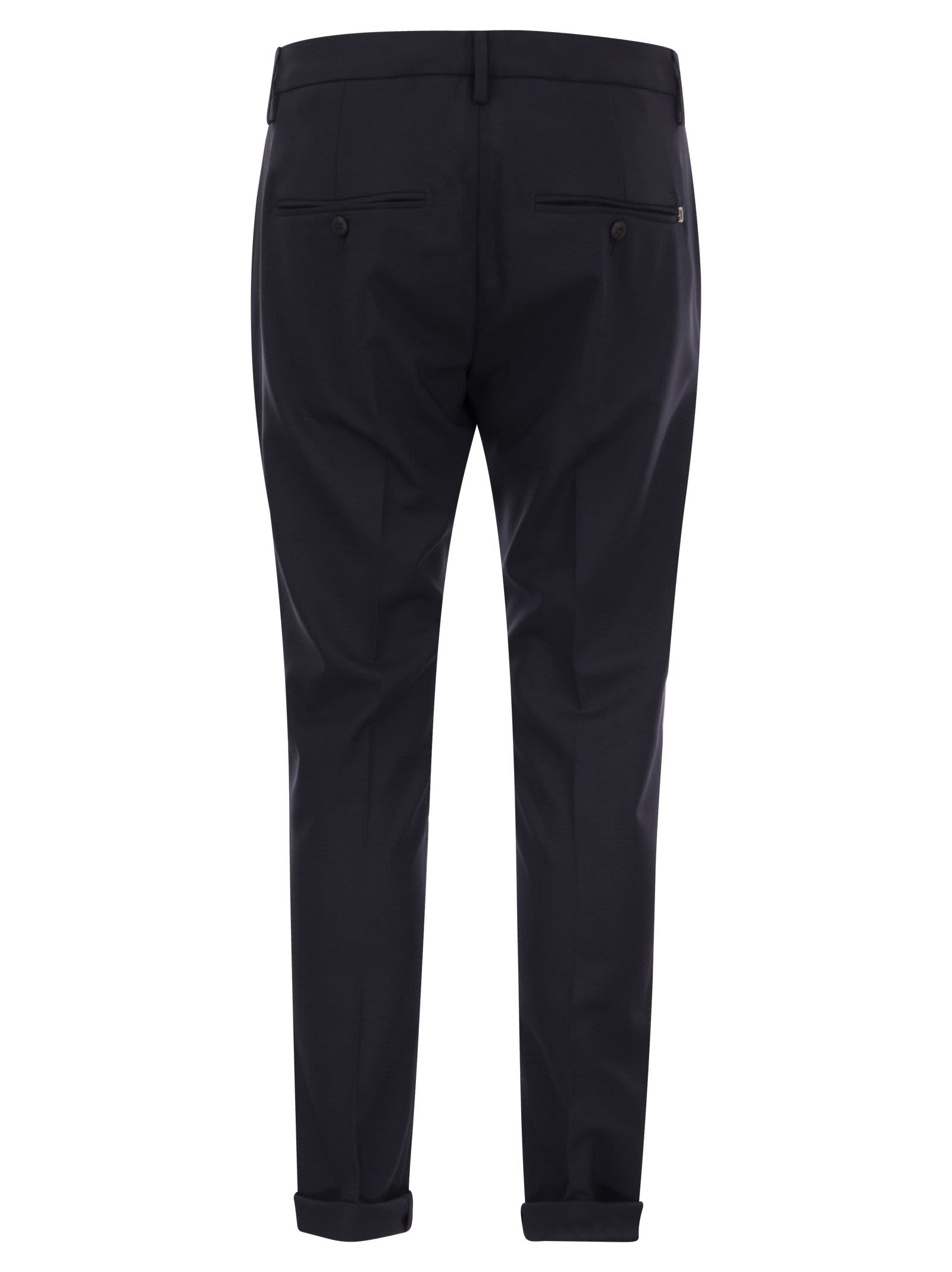 Shop Dondup Gaubert - Fresh Wool Trousers In Dark Blue