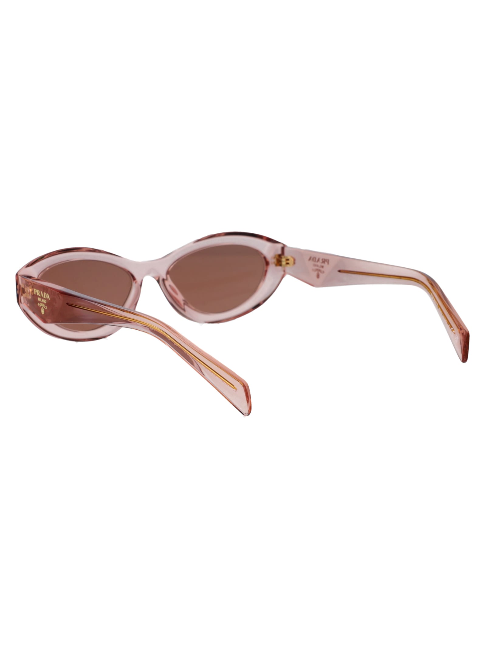 Shop Prada 0pr 26zs Sunglasses In 19q10d Transparent Peach