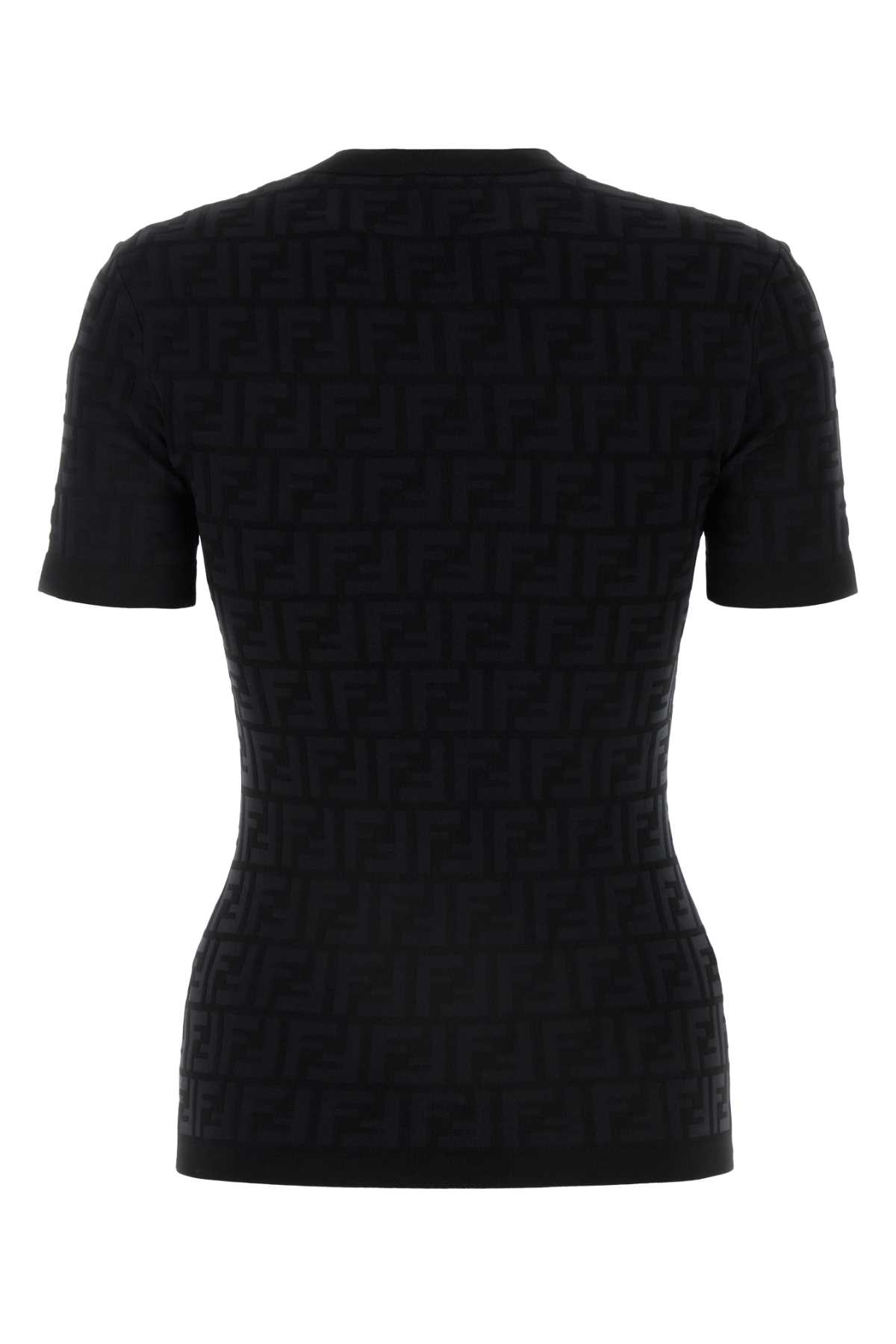 Fendi Black Stretch Viscose Blend T-shirt