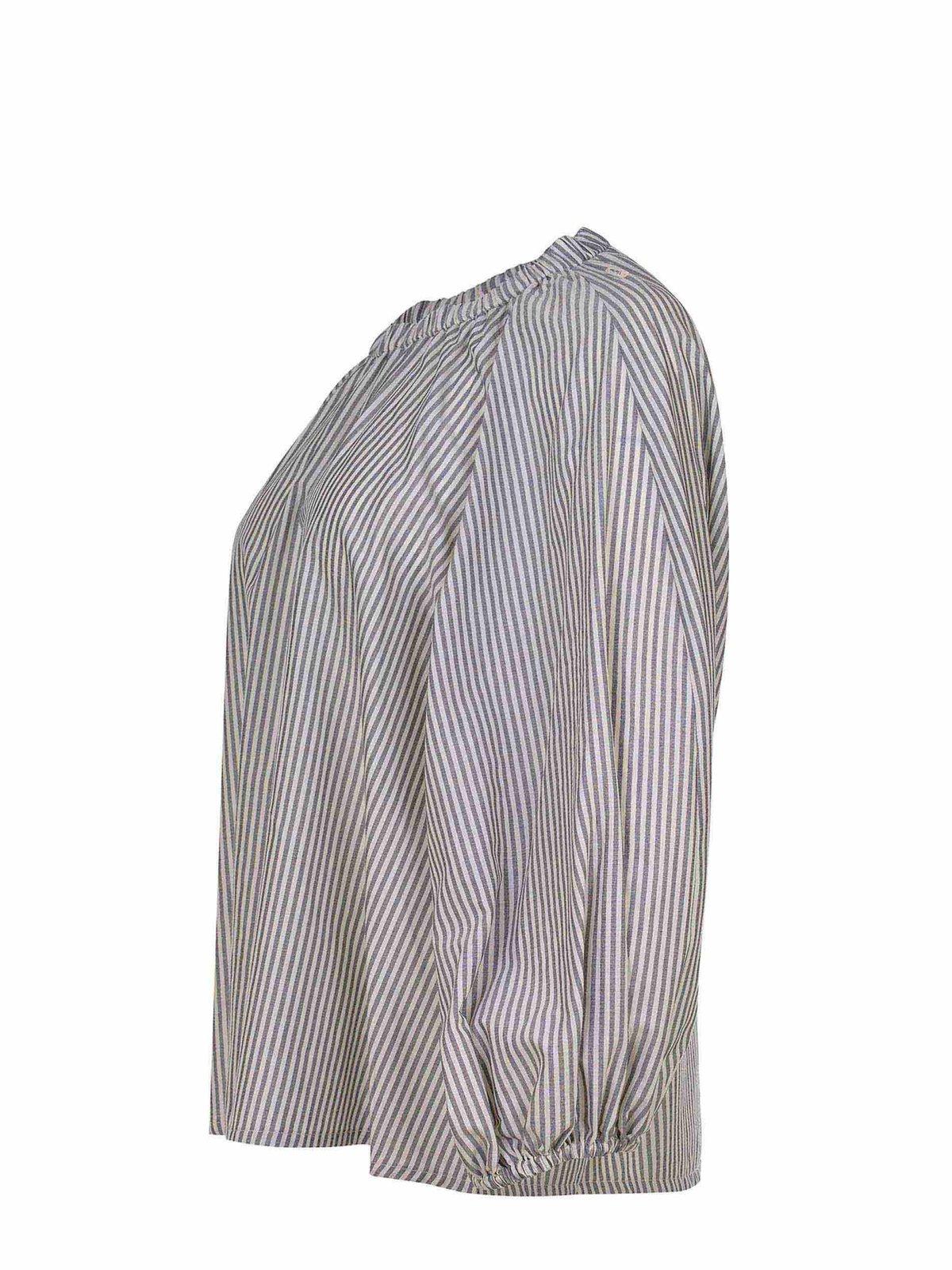 S Max Mara Fabiola Striped Gathered Top