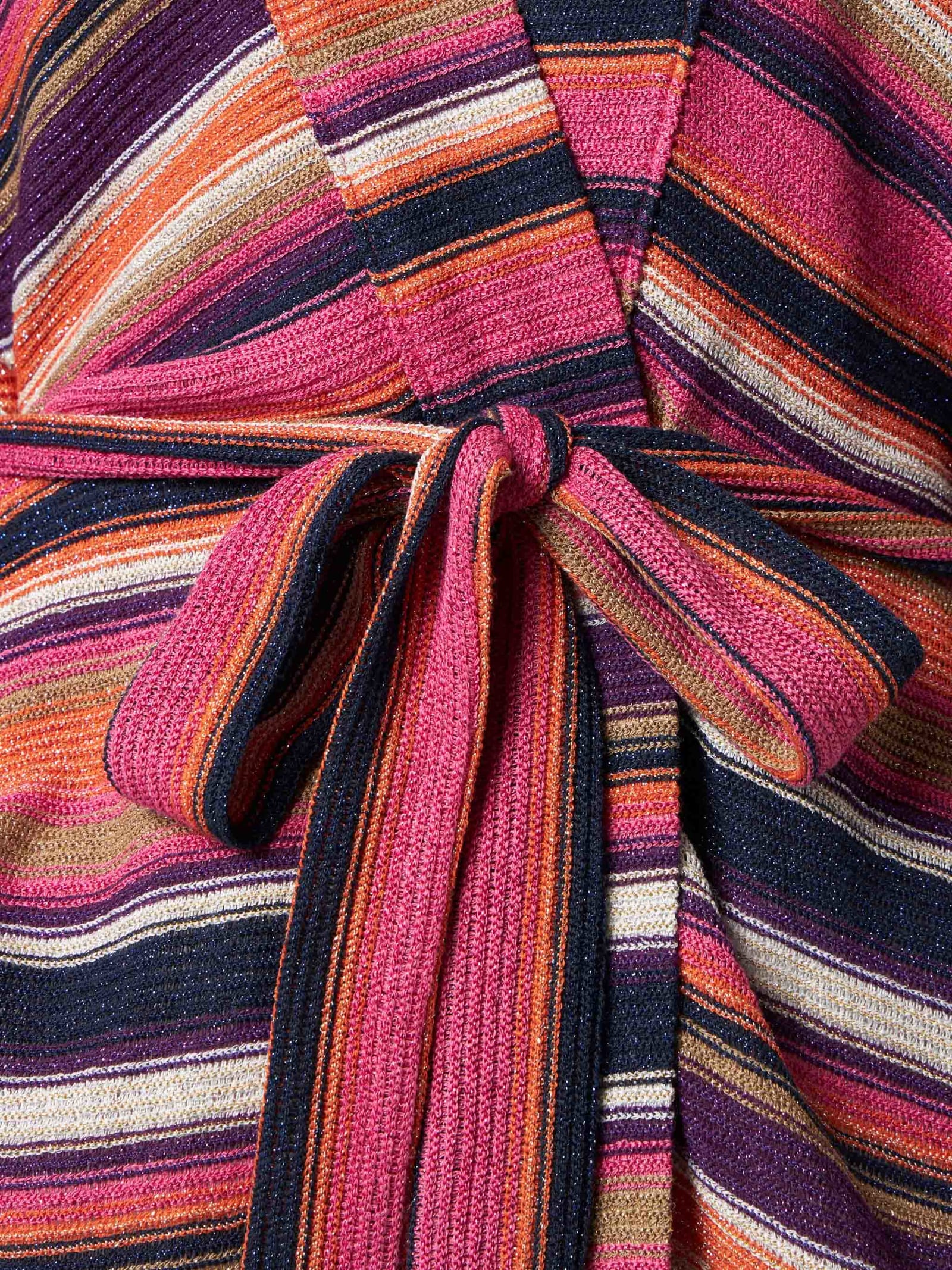 Mc2 Saint Barth Multicolor Violet Knitted Kimono In Purple