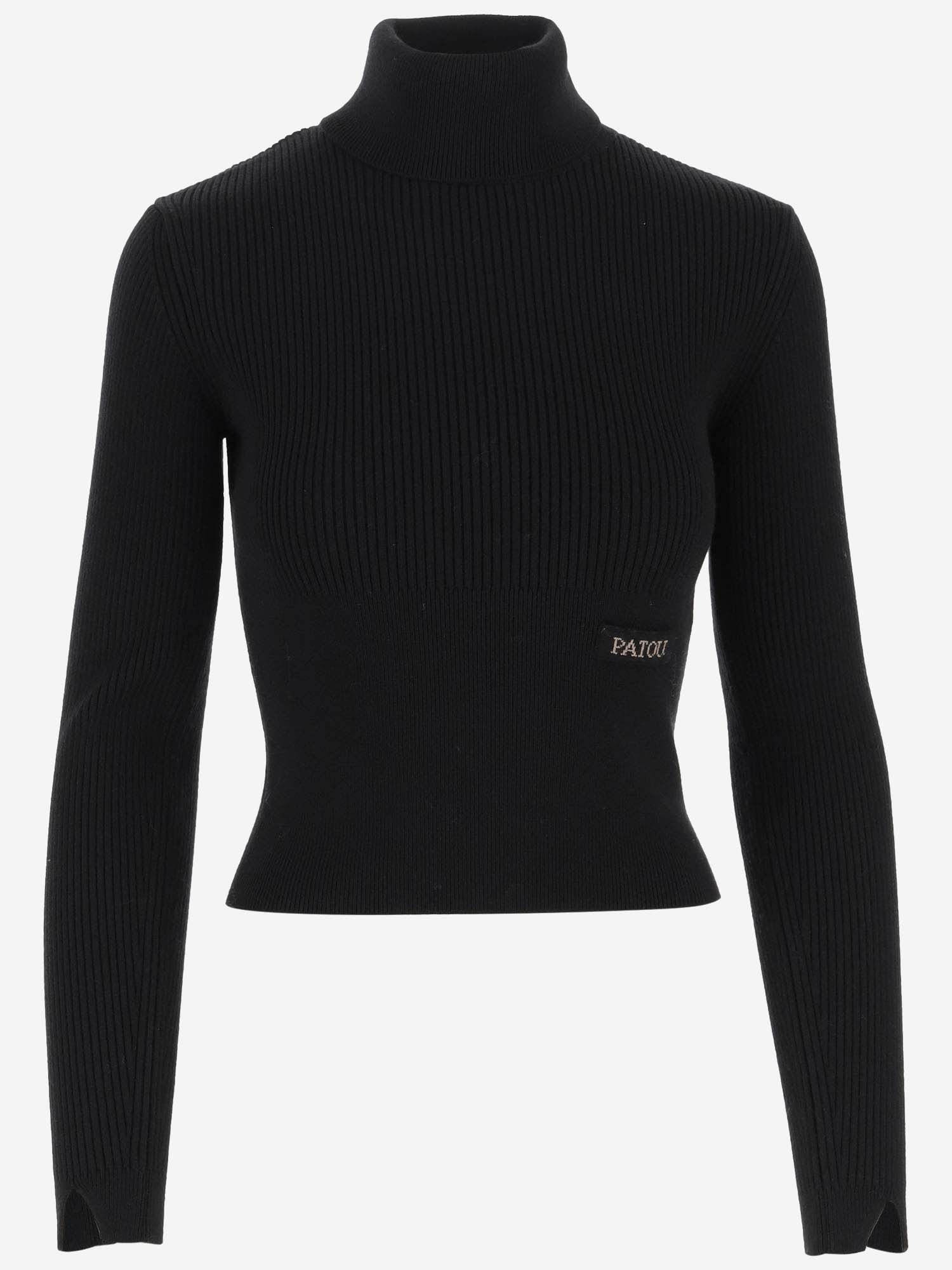 PATOU WOOL BLEND SWEATER WITH LOGO 