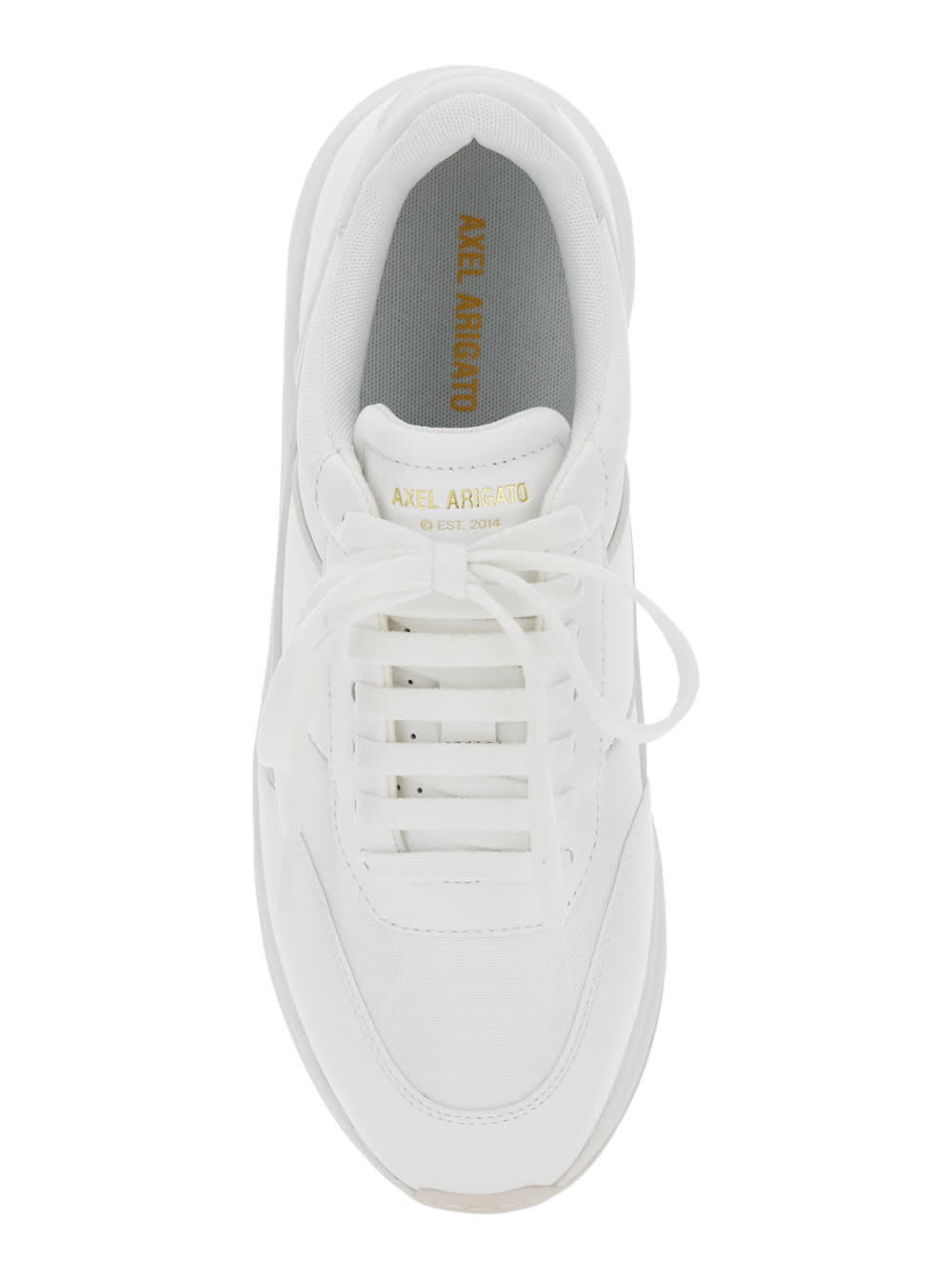 Axel Arigato Genesis Neo Runner White Low Top Sneakers With Logo Lettering On Tongue And Heel In Leather Blend Ma In White