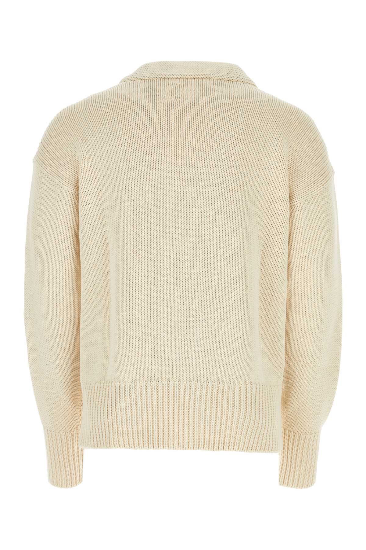 Shop Jil Sander Ivory Cotton Cardigan In 109