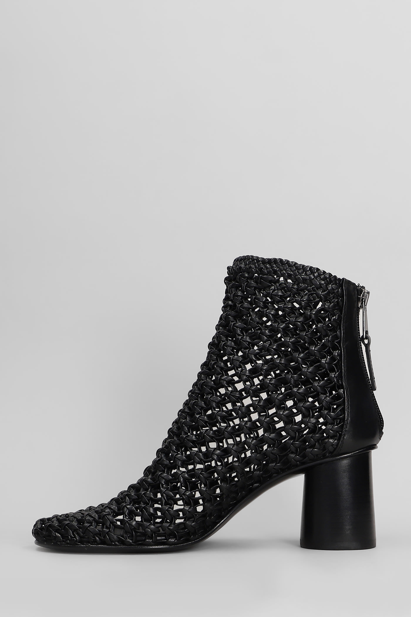 Elena Iachi High Heels Ankle Boots In Black Leather