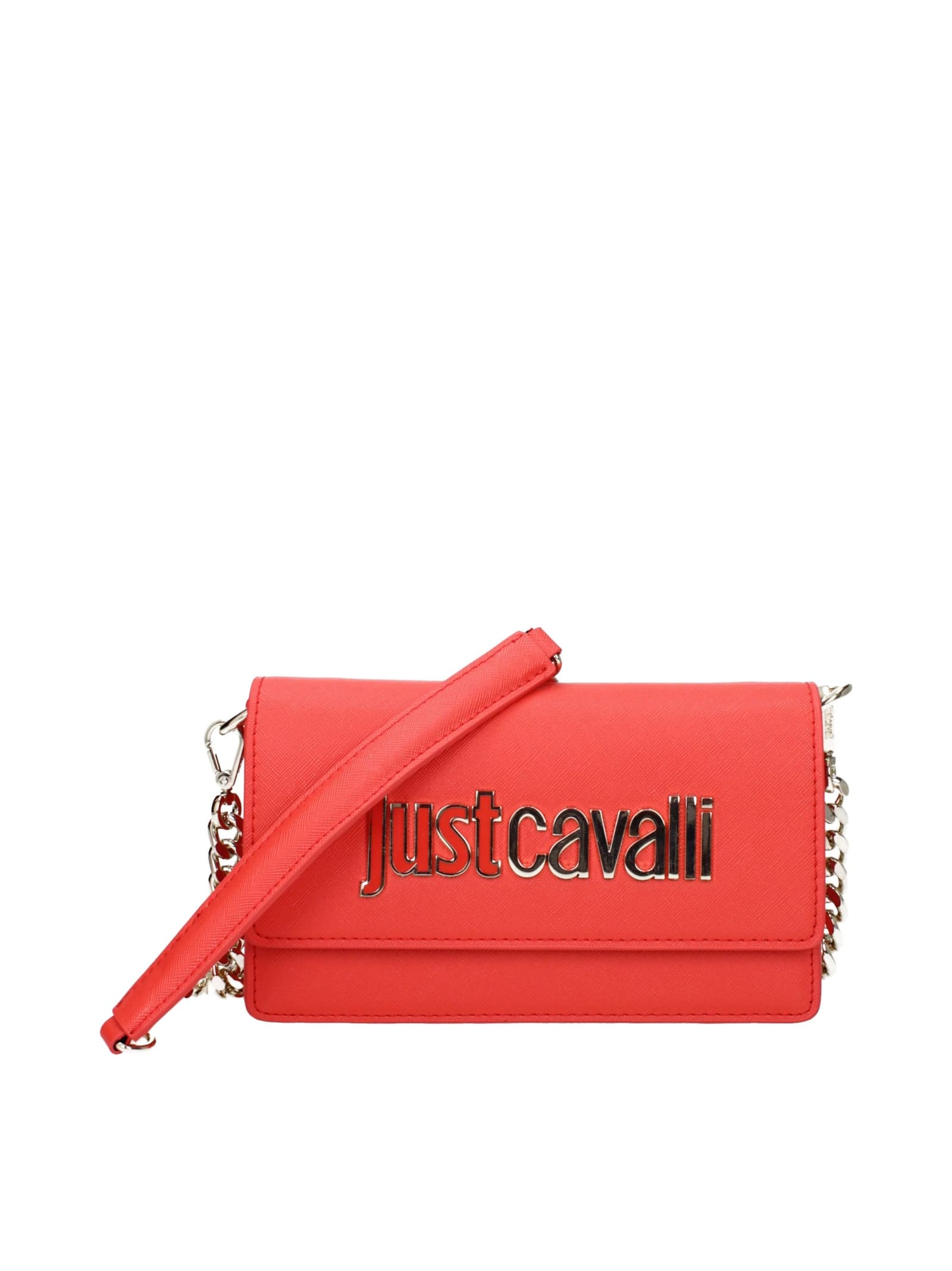 Just Cavalli Orange Wallet In Red