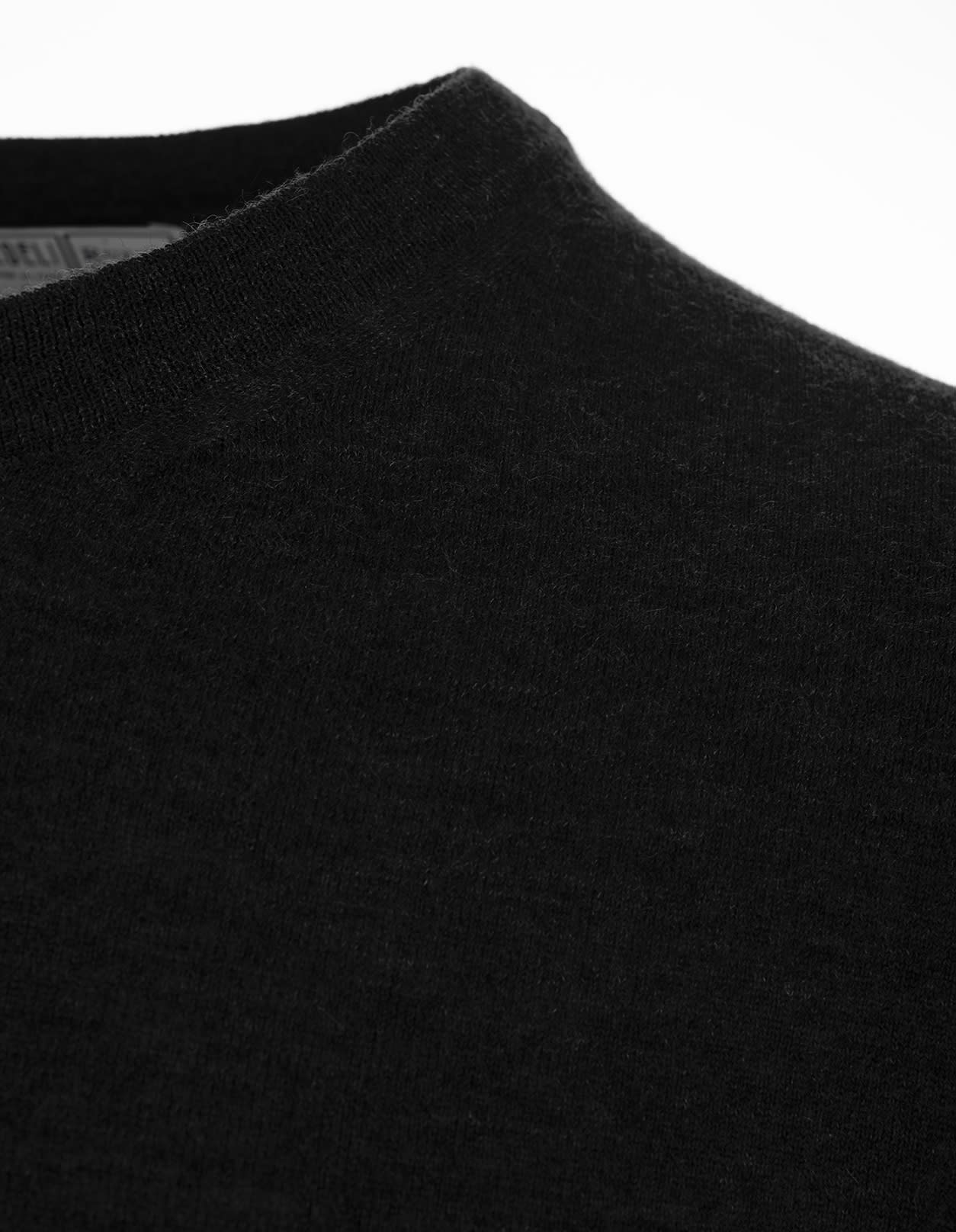 Shop Fedeli Black Cashmere Sweater