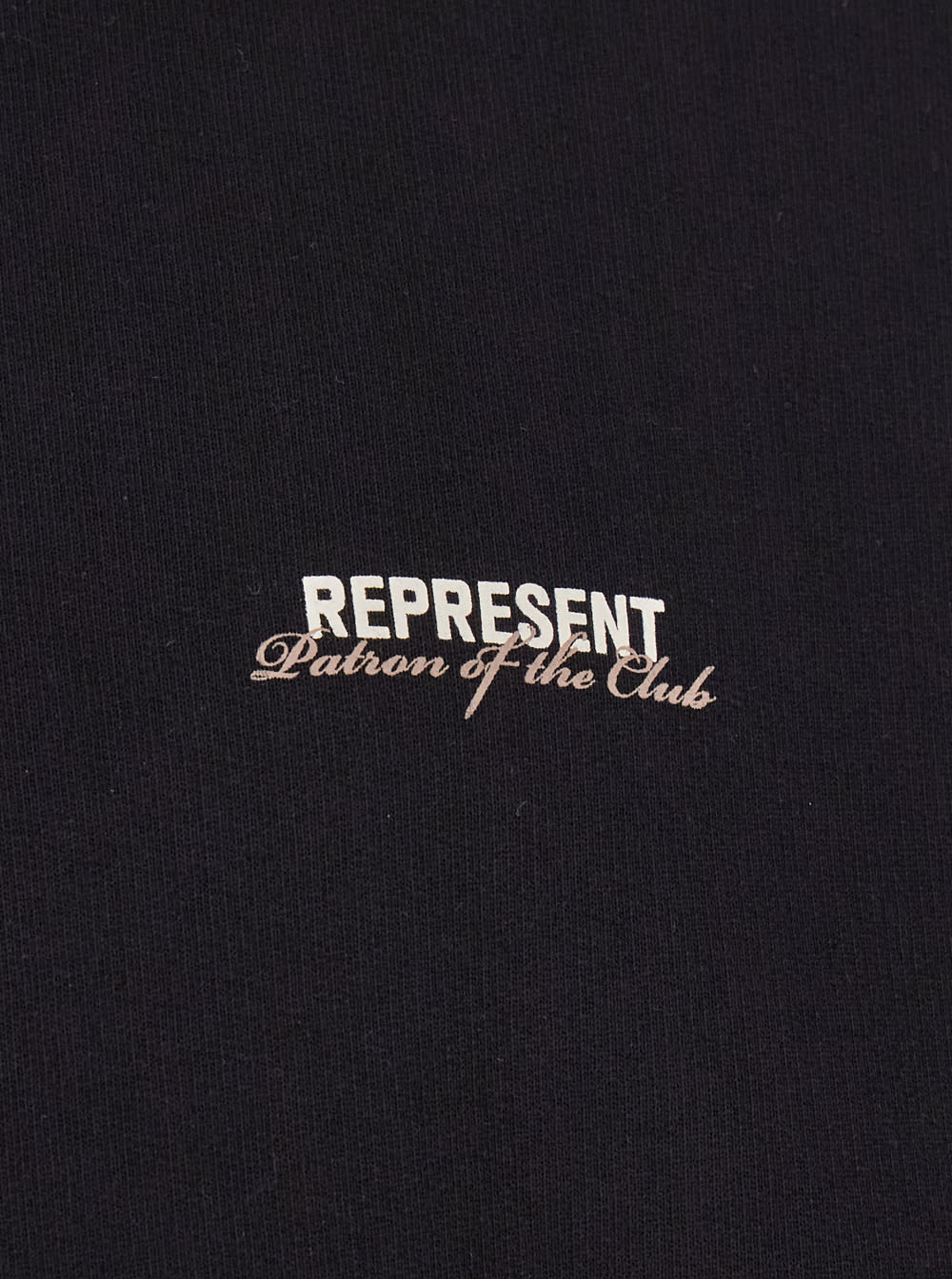 Represent 'patron Of The Club' Black Hoodie With Front And Back Logo Print In Black