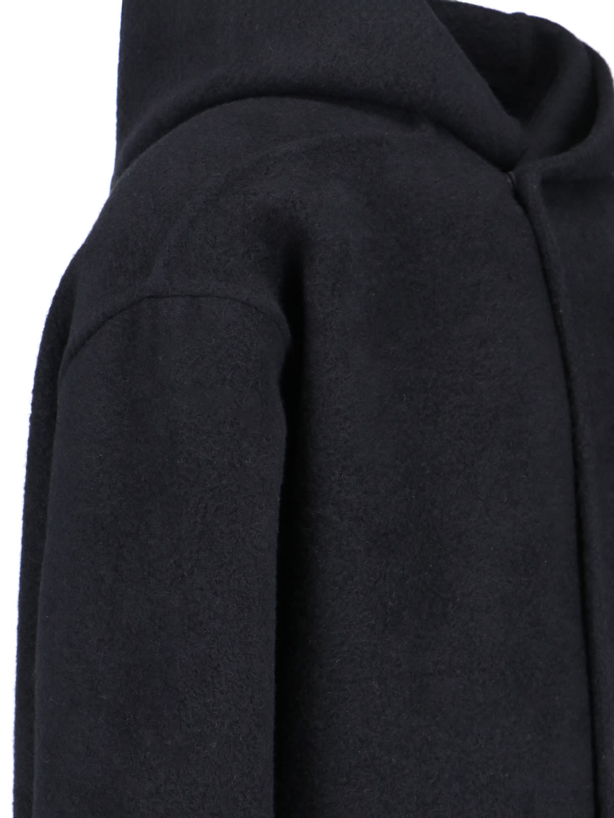 Shop Rick Owens Maxi Hooded Coat In Black