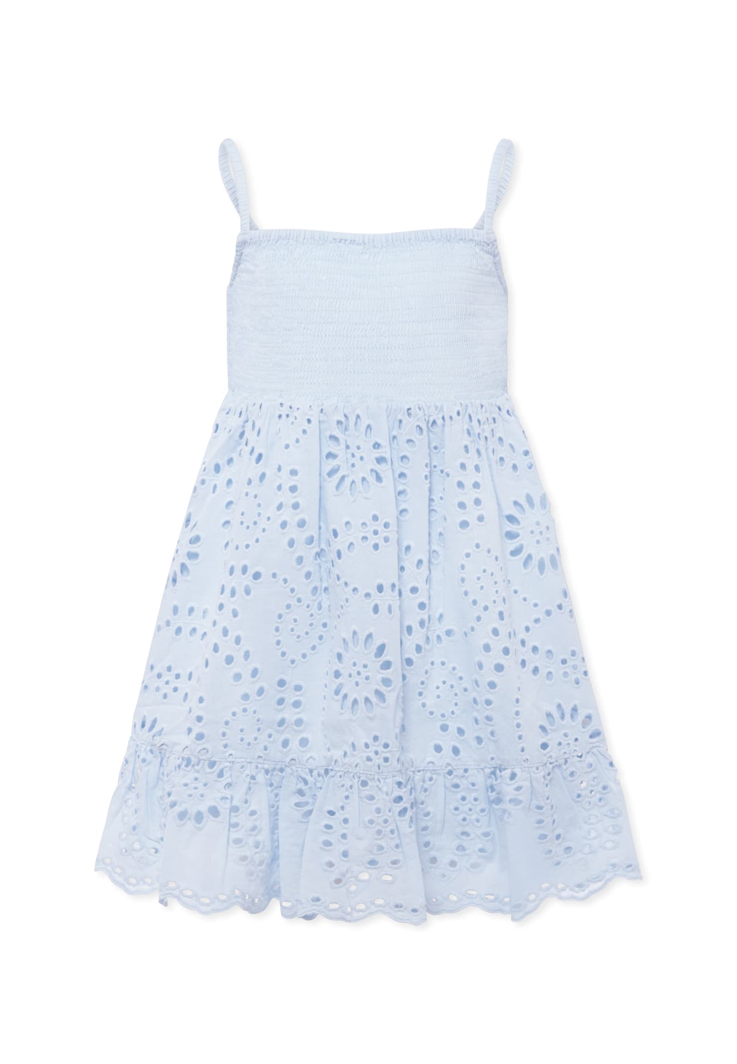 Mc2 Saint Barth Kids' Light Blue Dress For Girl With Flowers