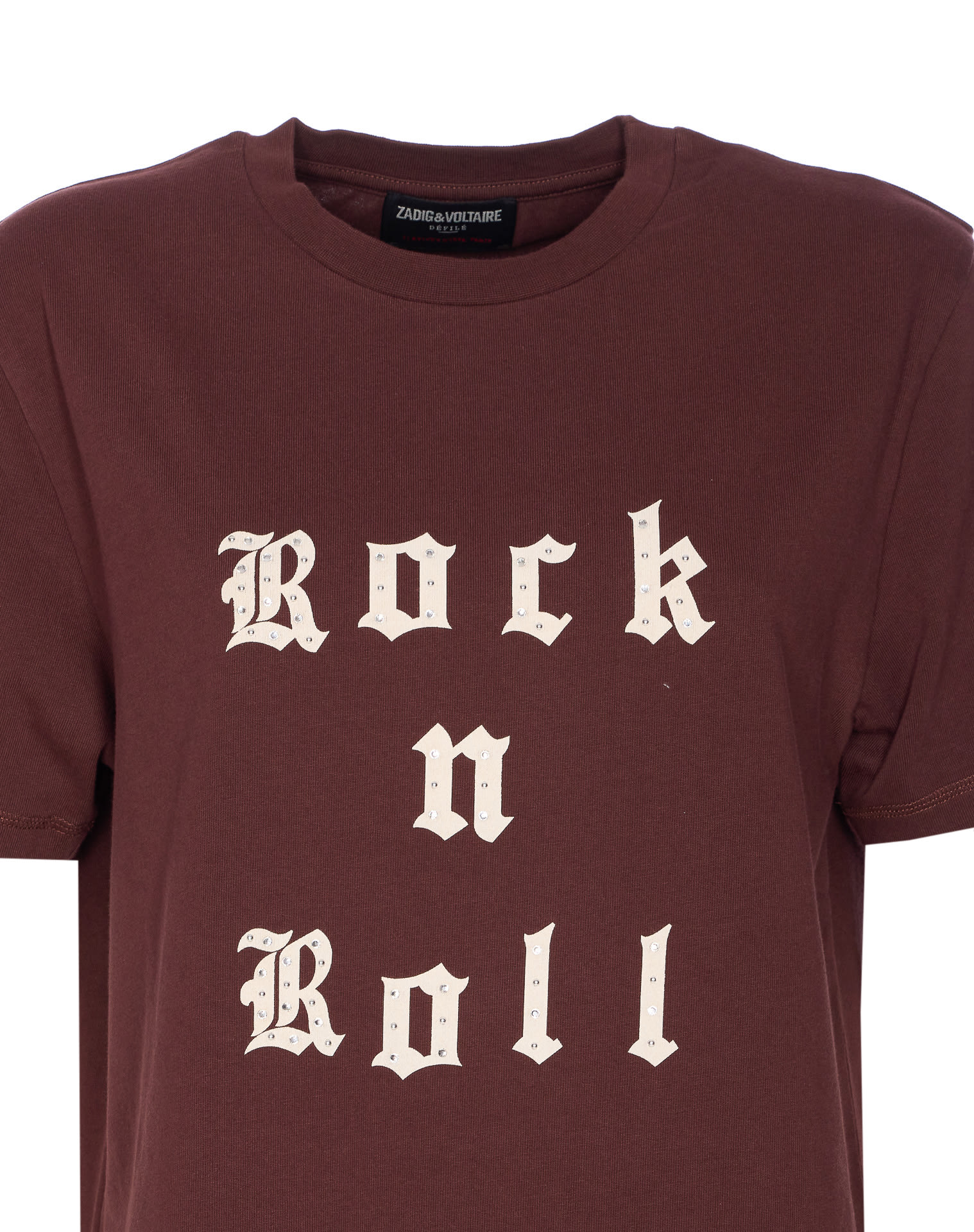 Zadig & Voltaire Edwin Rock N Roll Strass T-shirt In Burgundy