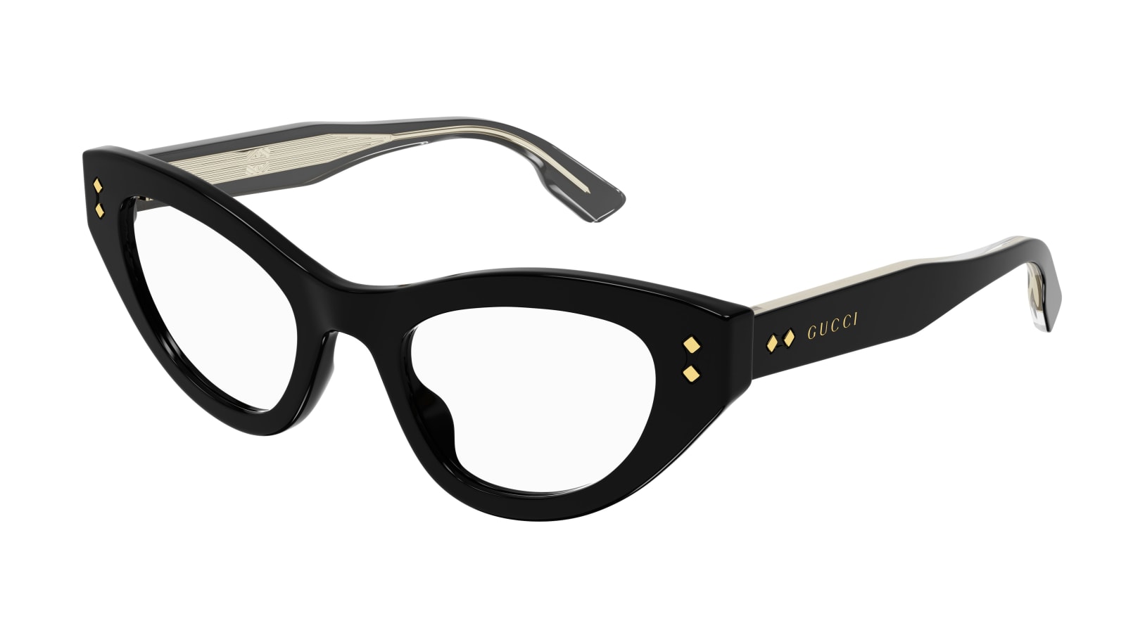 Shop Gucci 1bbb4az0a Glasses In 001 Black Black Transpare