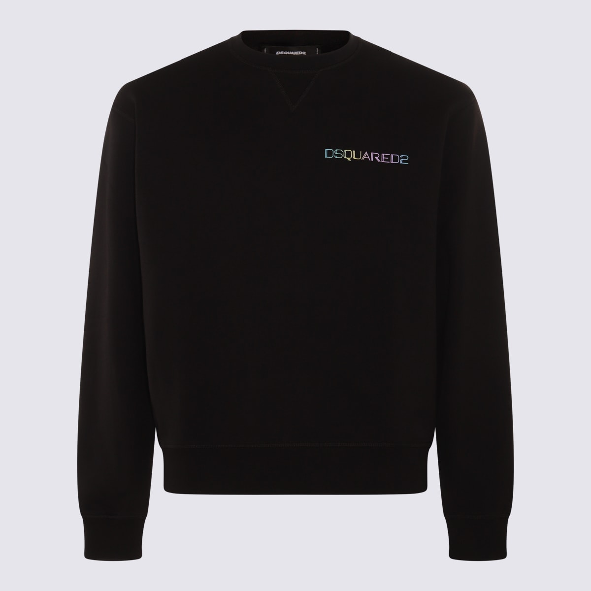 Shop Dsquared2 Black Multicolour Cotton Sweatshirt