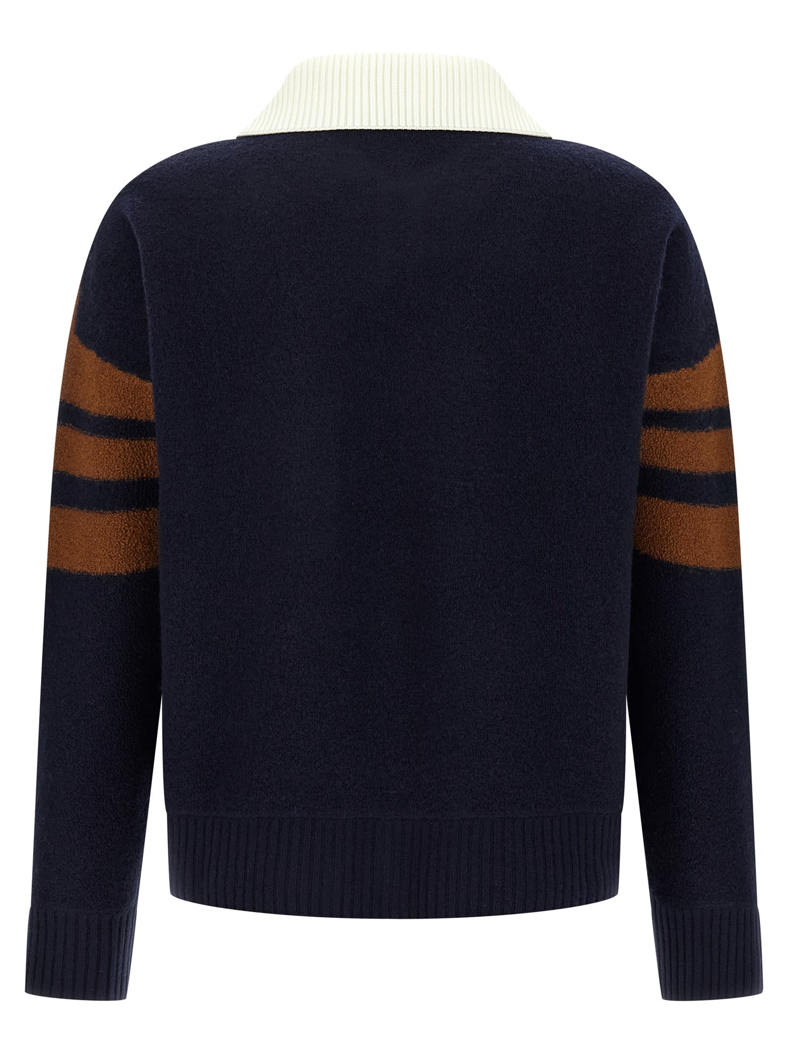 Wales Bonner Calm Striped Wool Polo Sweater In Multi