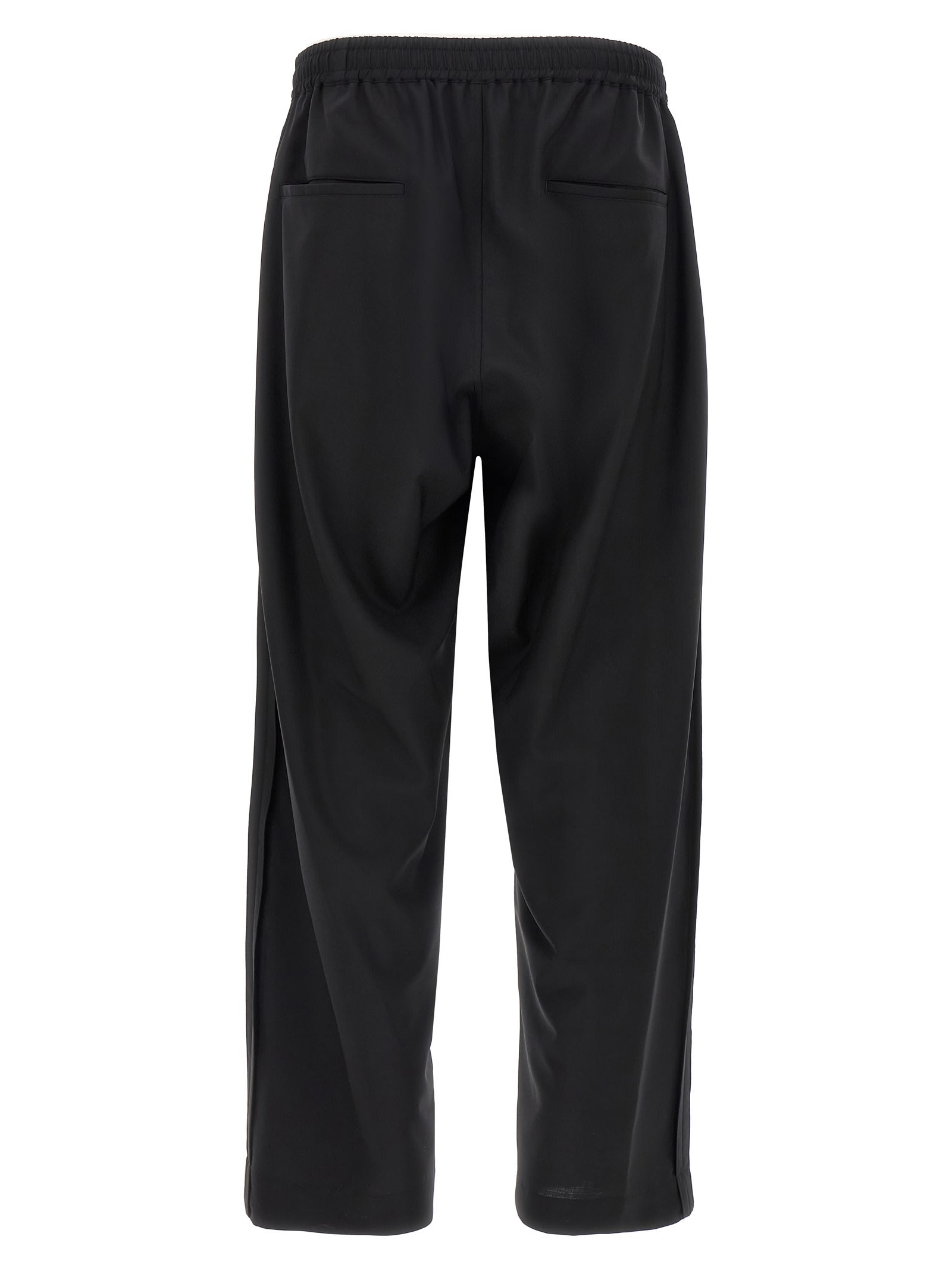 Undercover Trousers Graphic Print Elastic Waistband In Black