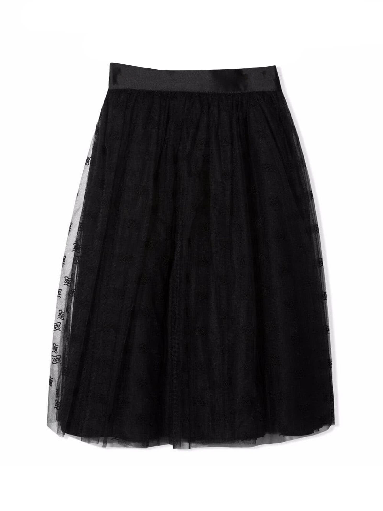 Fendi Black Cotton Blend Midi Tutu Skirt