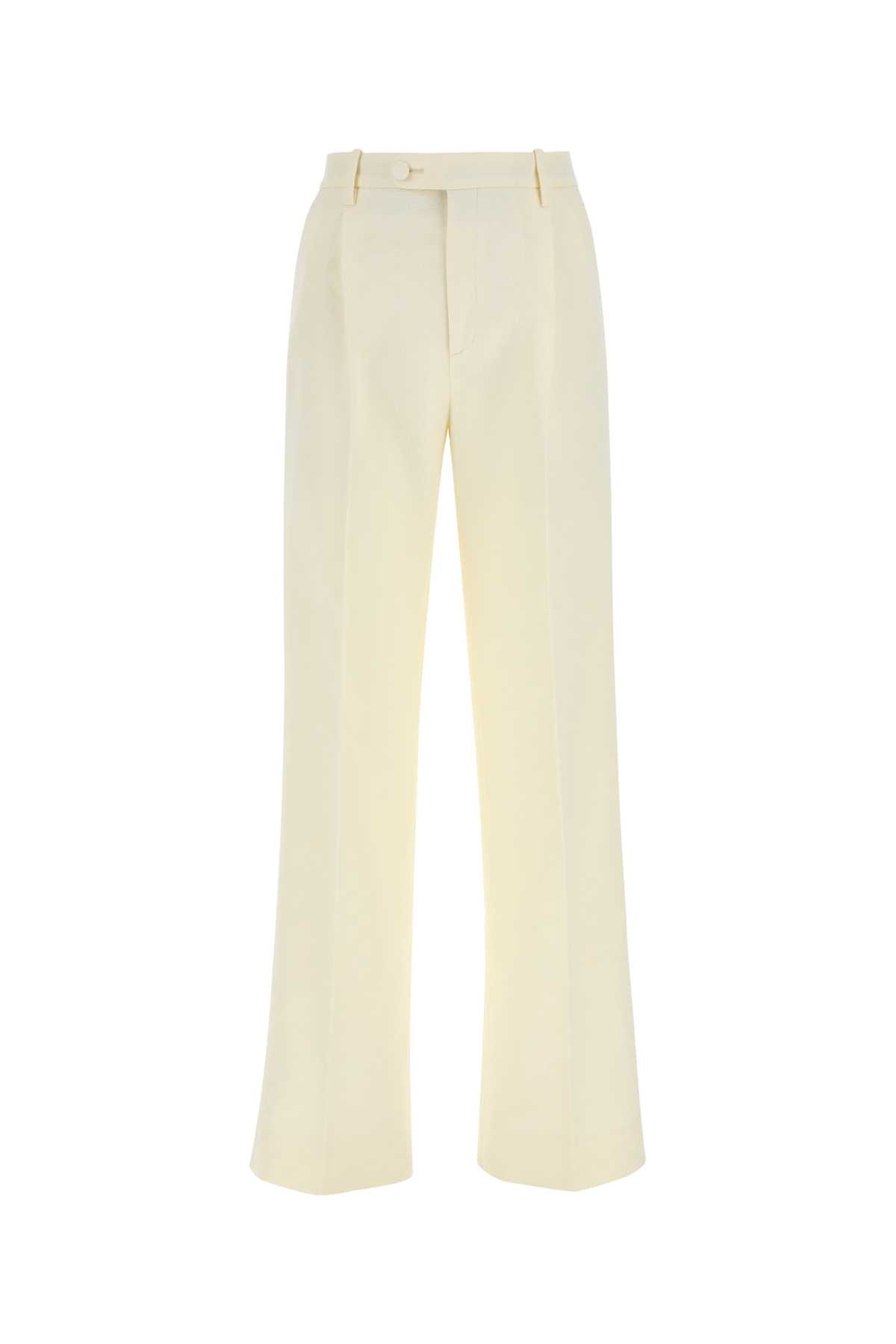 Embroidered Cotton Blend Wide-leg Pant