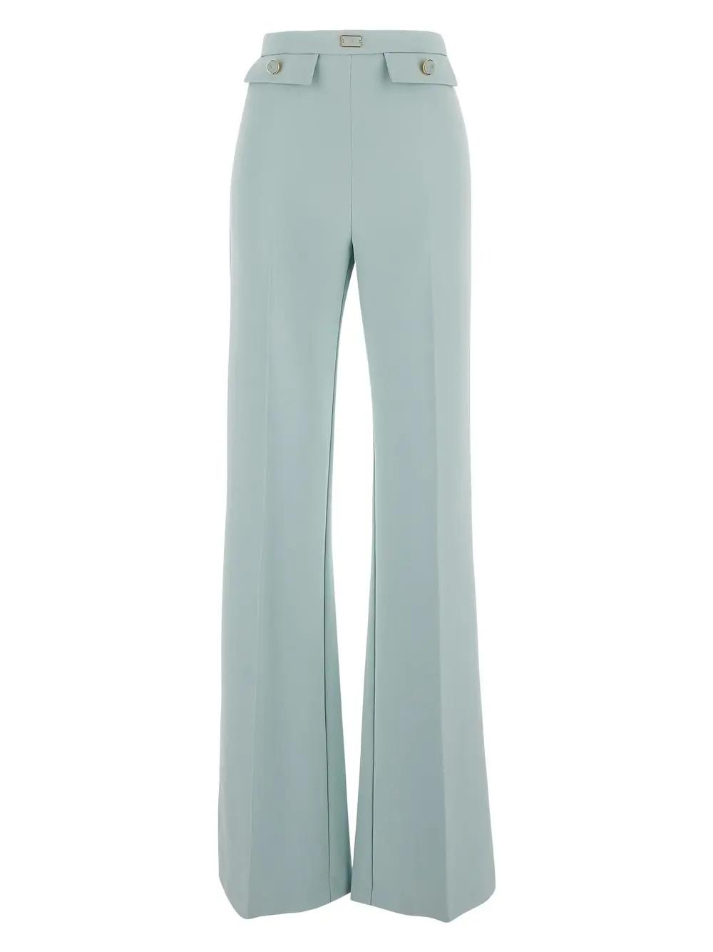 Shop Elisabetta Franchi Flare Trousers In Water