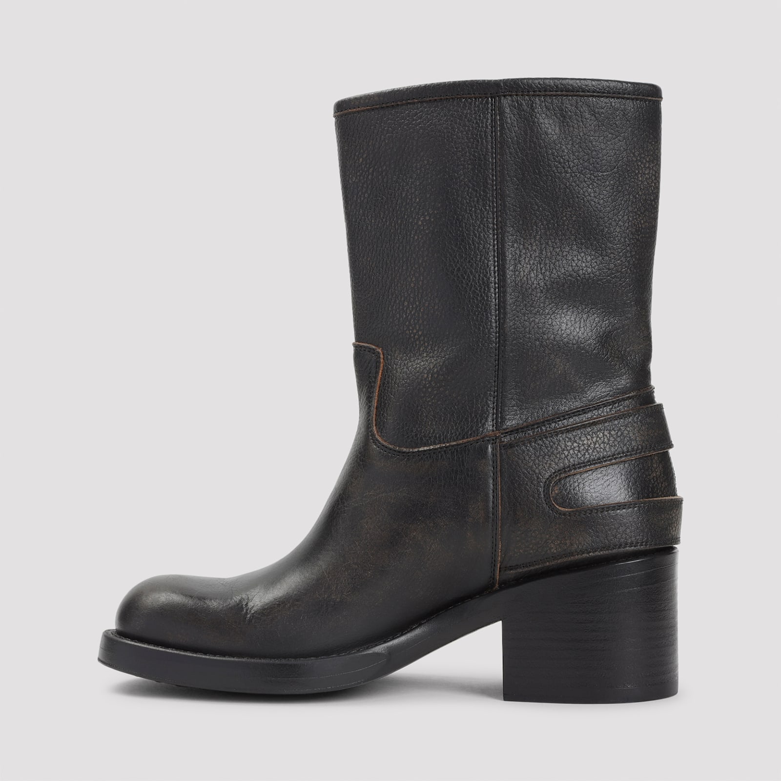 Chloé Dakota Block Heel Buckle Mid-calf Boots In Black