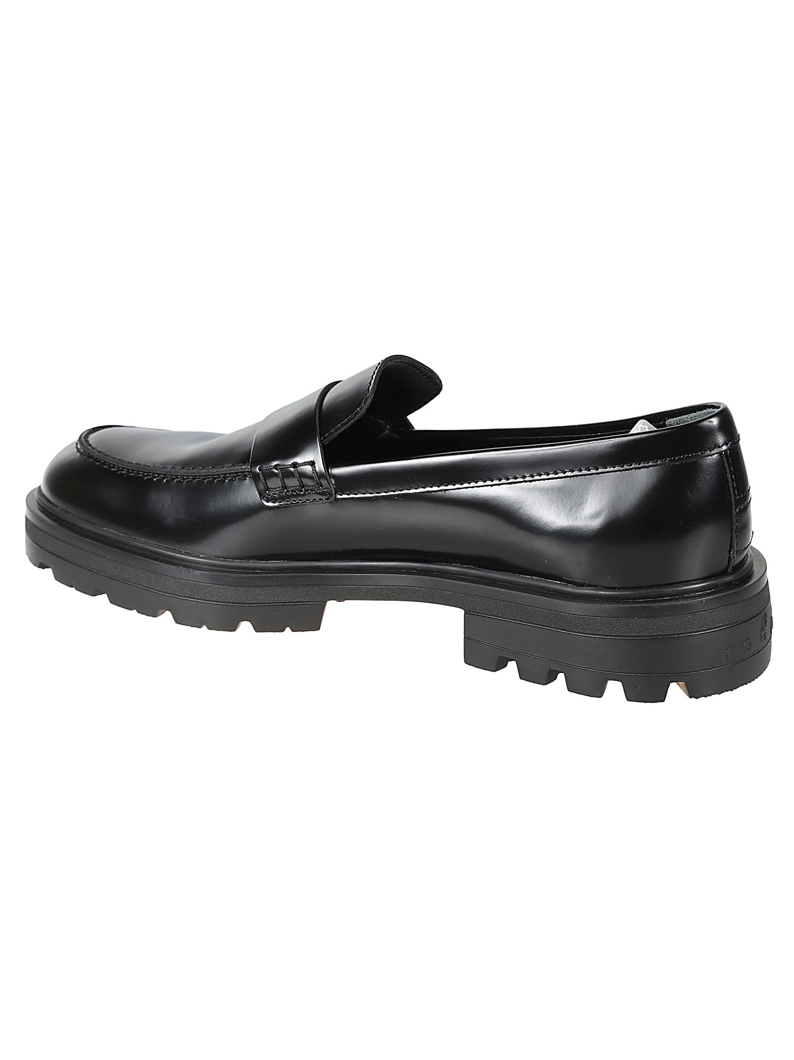 Shop Hogan H673 Loafers In Black