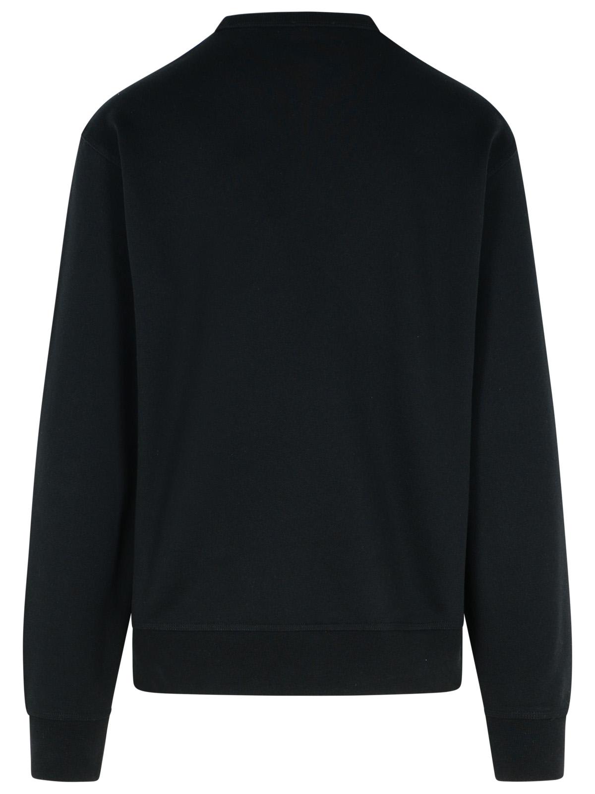 Shop Burberry Black Cotton Sweatshirt