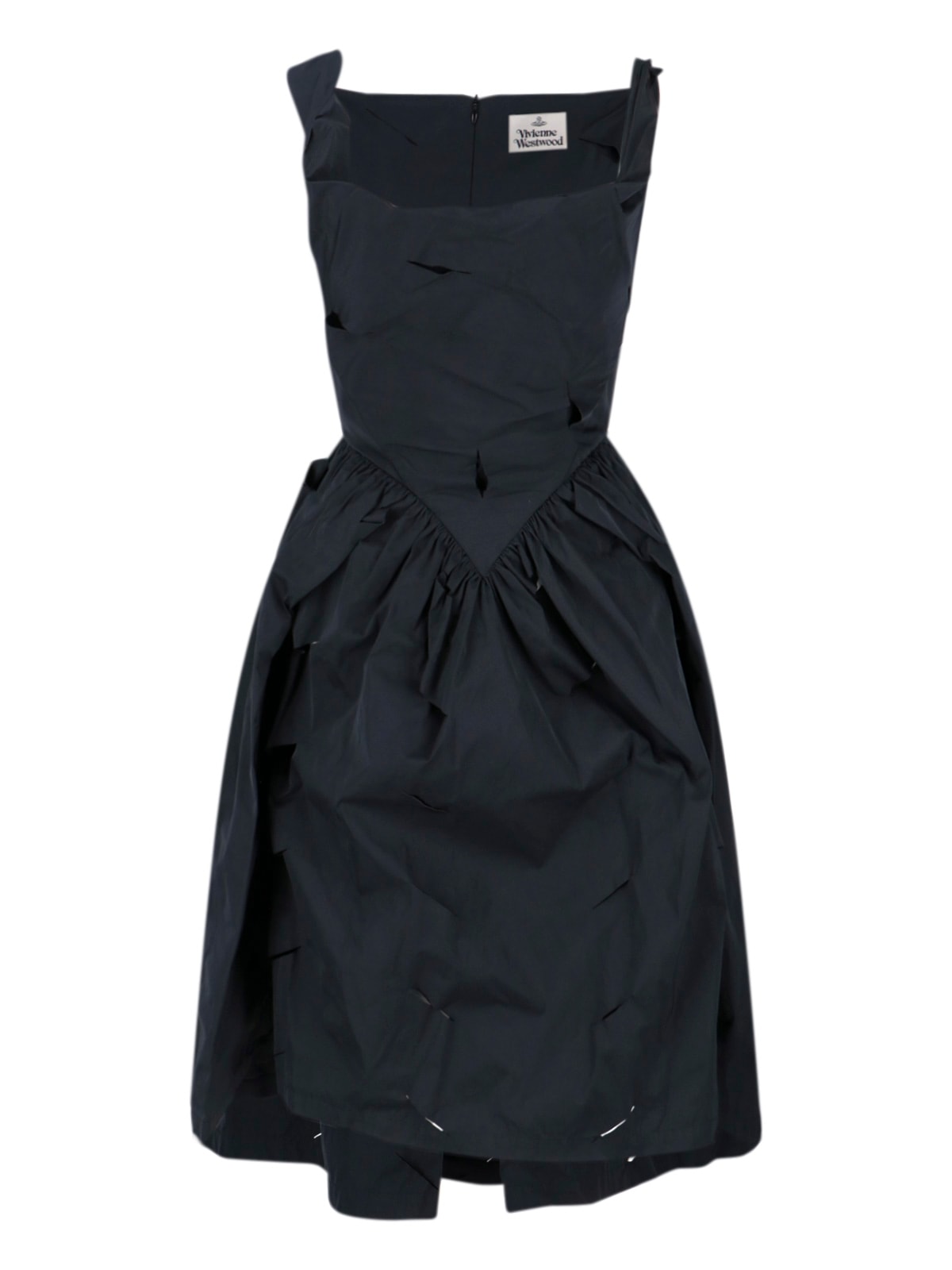 Vivienne Westwood Sleeveless Ruched Dress Cut-out Accents In Black