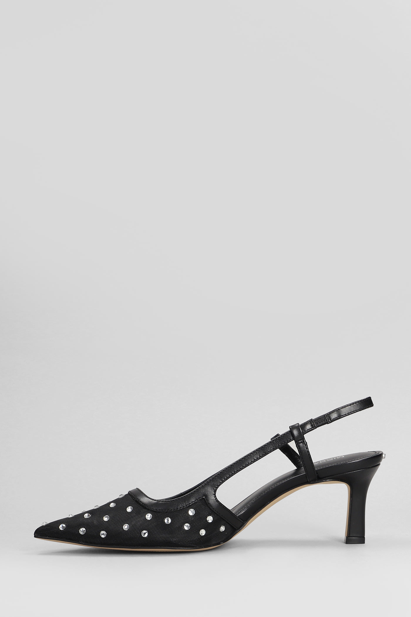 Michael Michael Kors Alora Mid Sling Pumps In Black Leather In Black