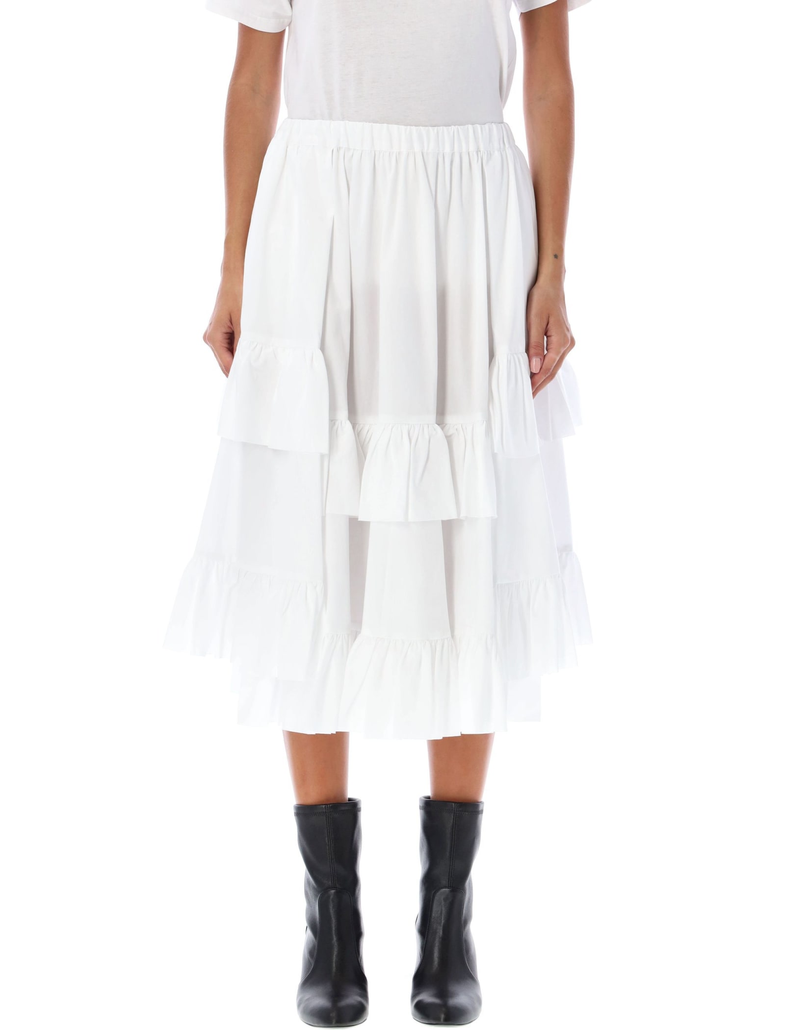 Comme Des Garçons Girl Ruffled Cotton Skirt