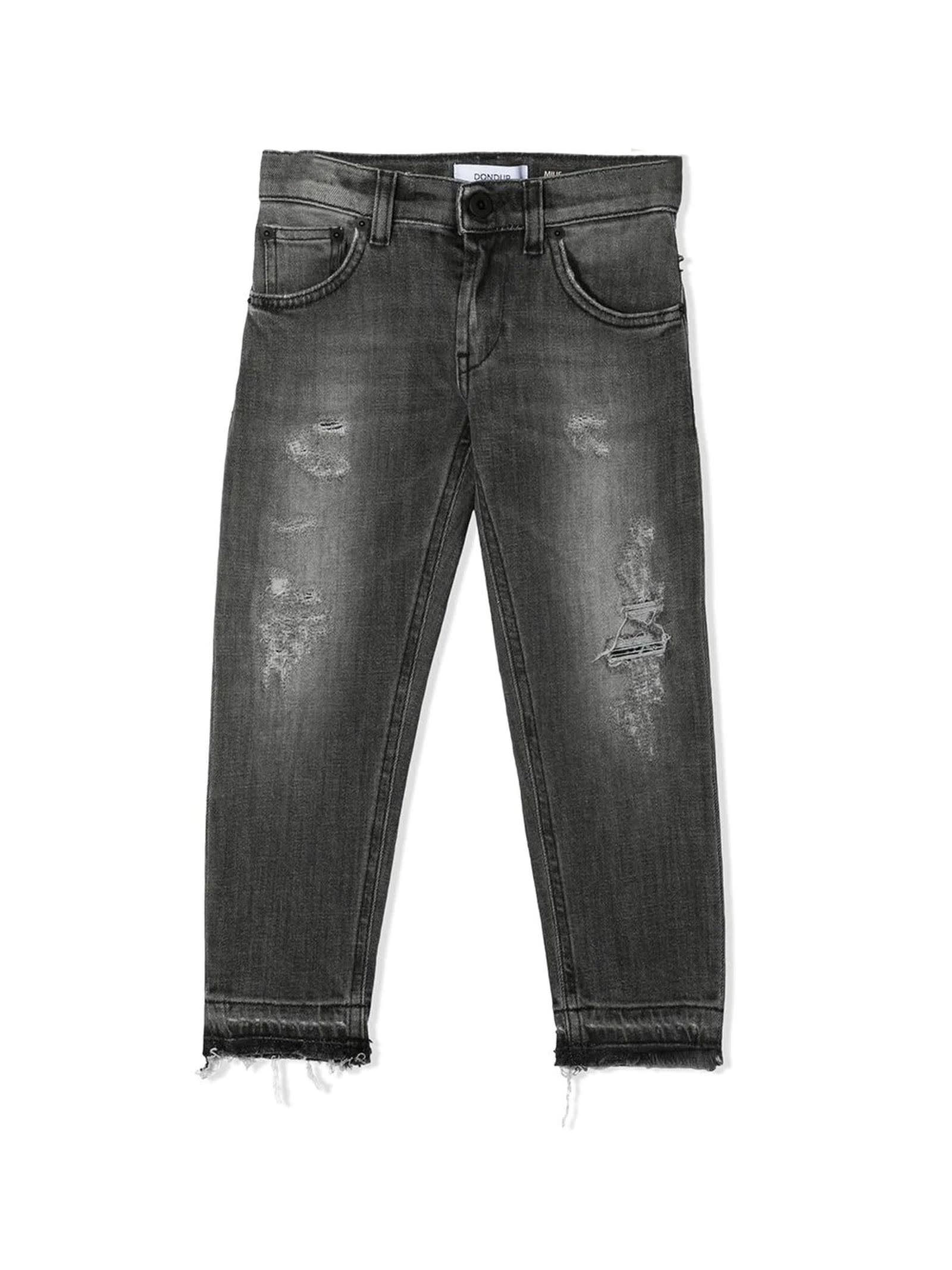 Dondup Dark Grey Stretch-cotton Denim Jeans