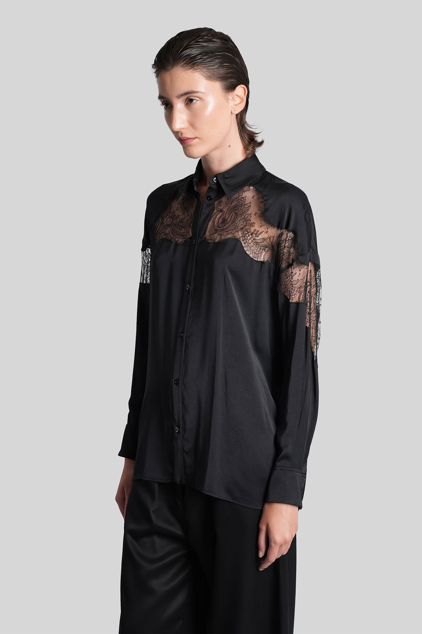 Iro Baslan Shirt In Black Polyester In Black