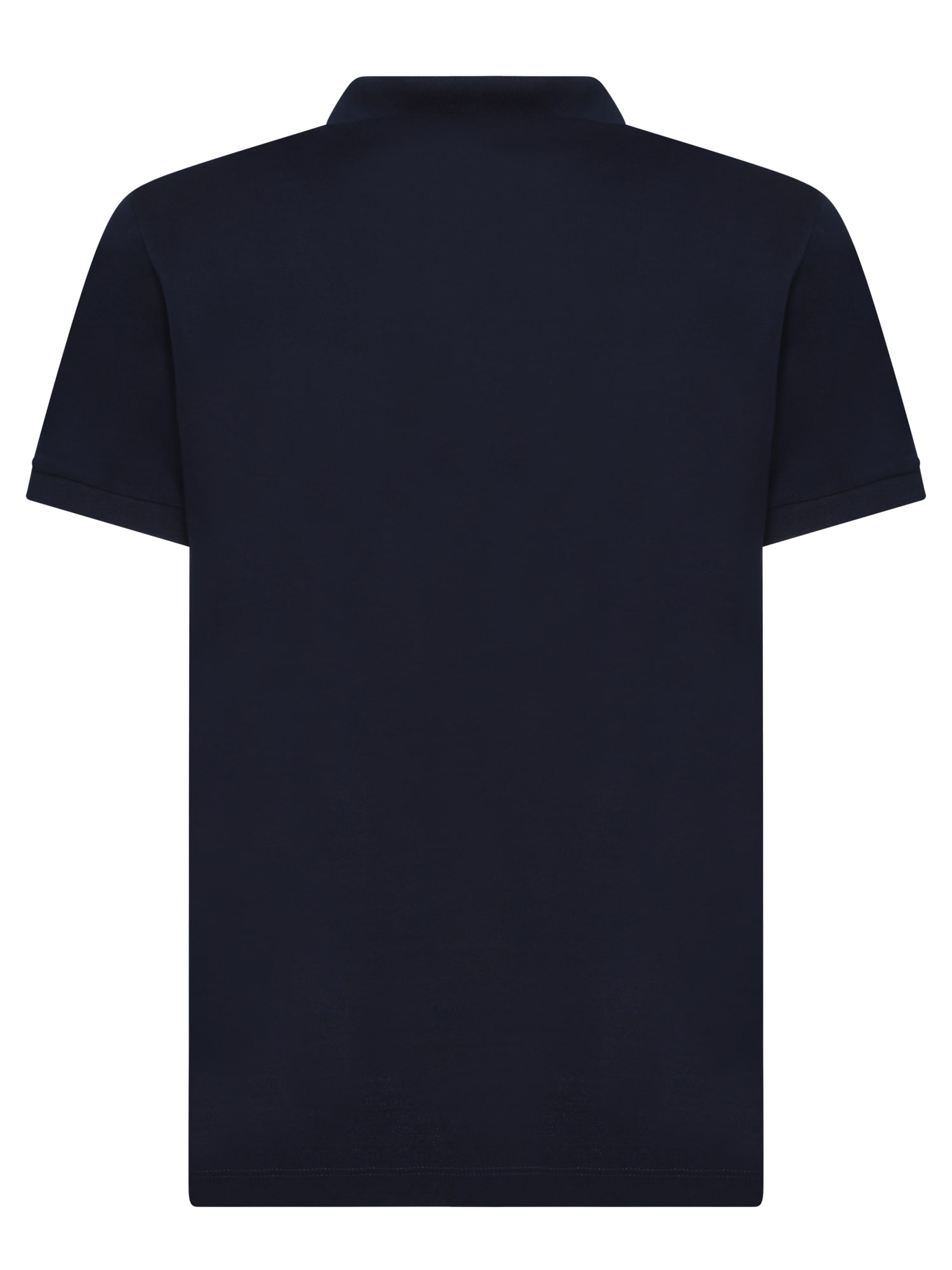 Shop Fendi Embroideres Blue Polo Shirt