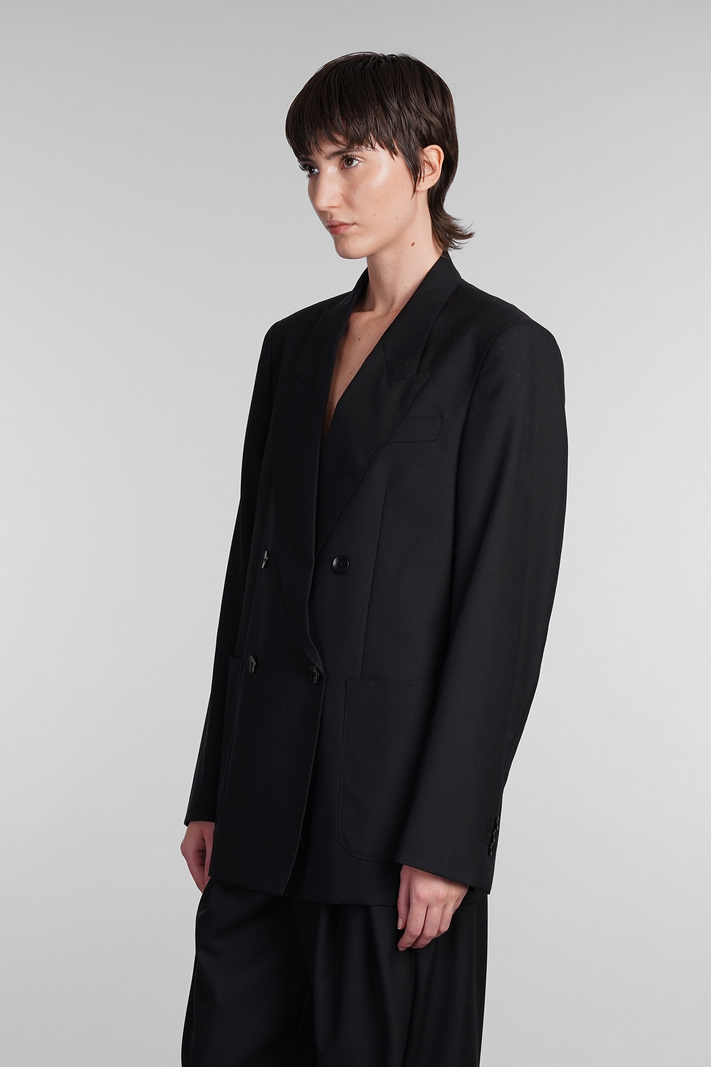 Shop Laneus Blazer In Black Wool