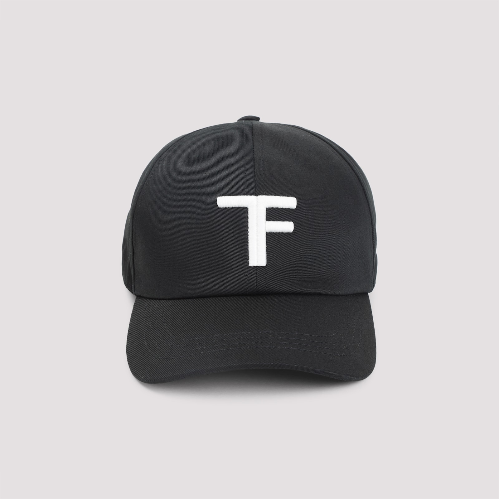 Tom Ford Black Baseball Cap With Logo Embroidery On The Front And Logo Lettering On The Rear In Cotton Man In Black