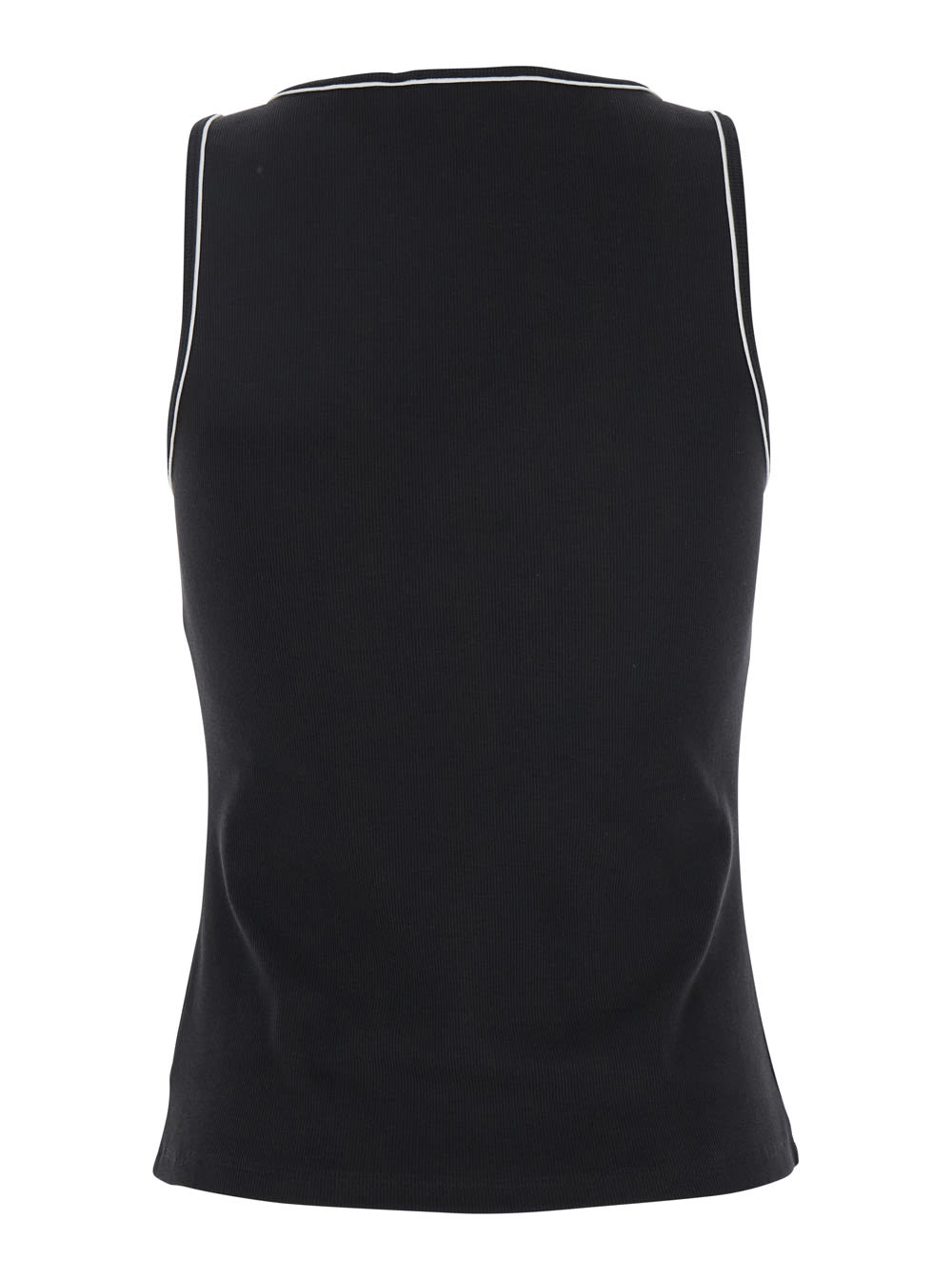 Theory Black Sleeveless Top With Scoop Neck In Cotton Stretch Woman In Black