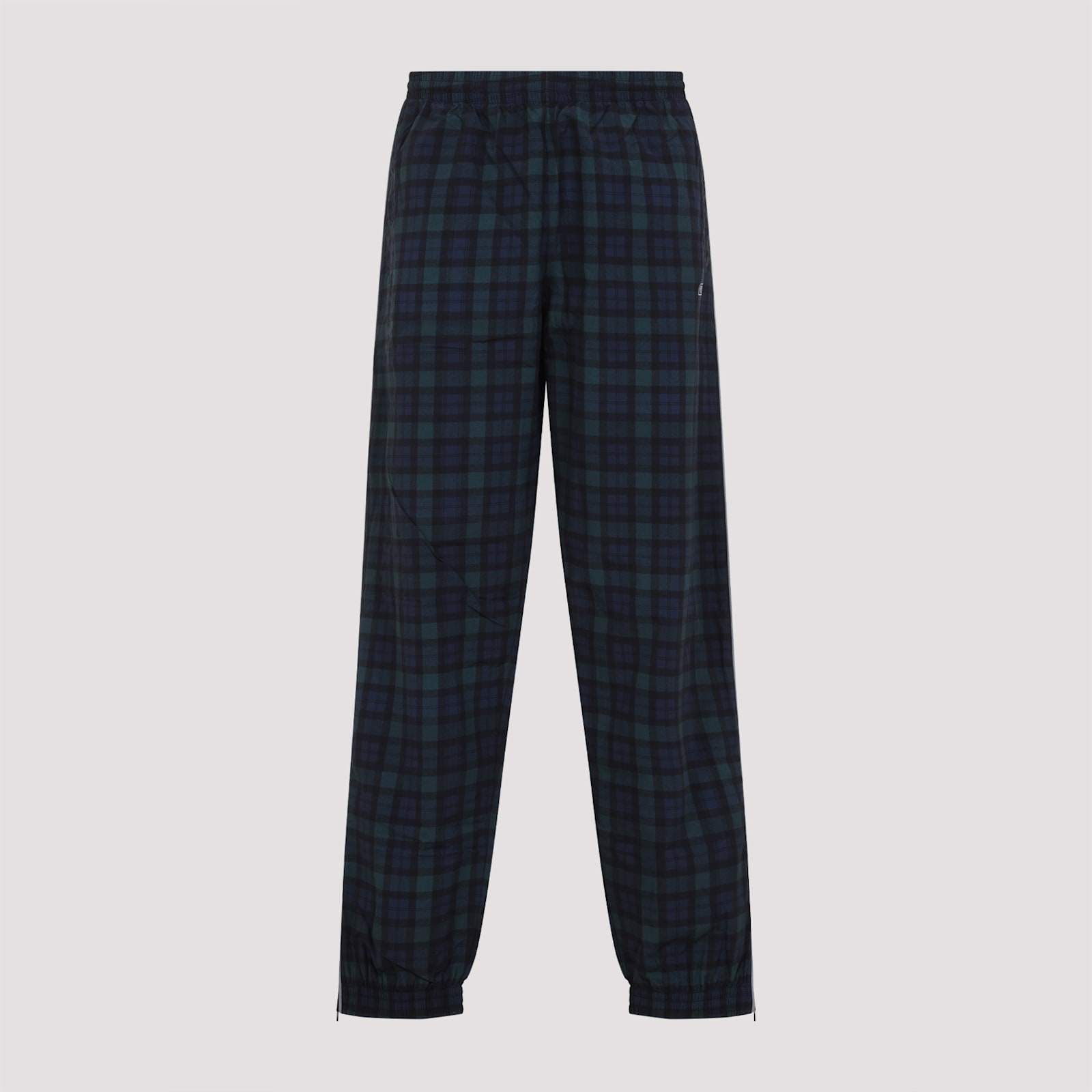 Martine Rose Track Pants With Check Pattern And Cuffed Hem In Blk Black Tartan