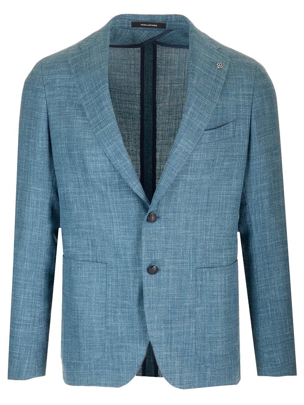 Shop Tagliatore Montecarlo Blazer In Light Blue