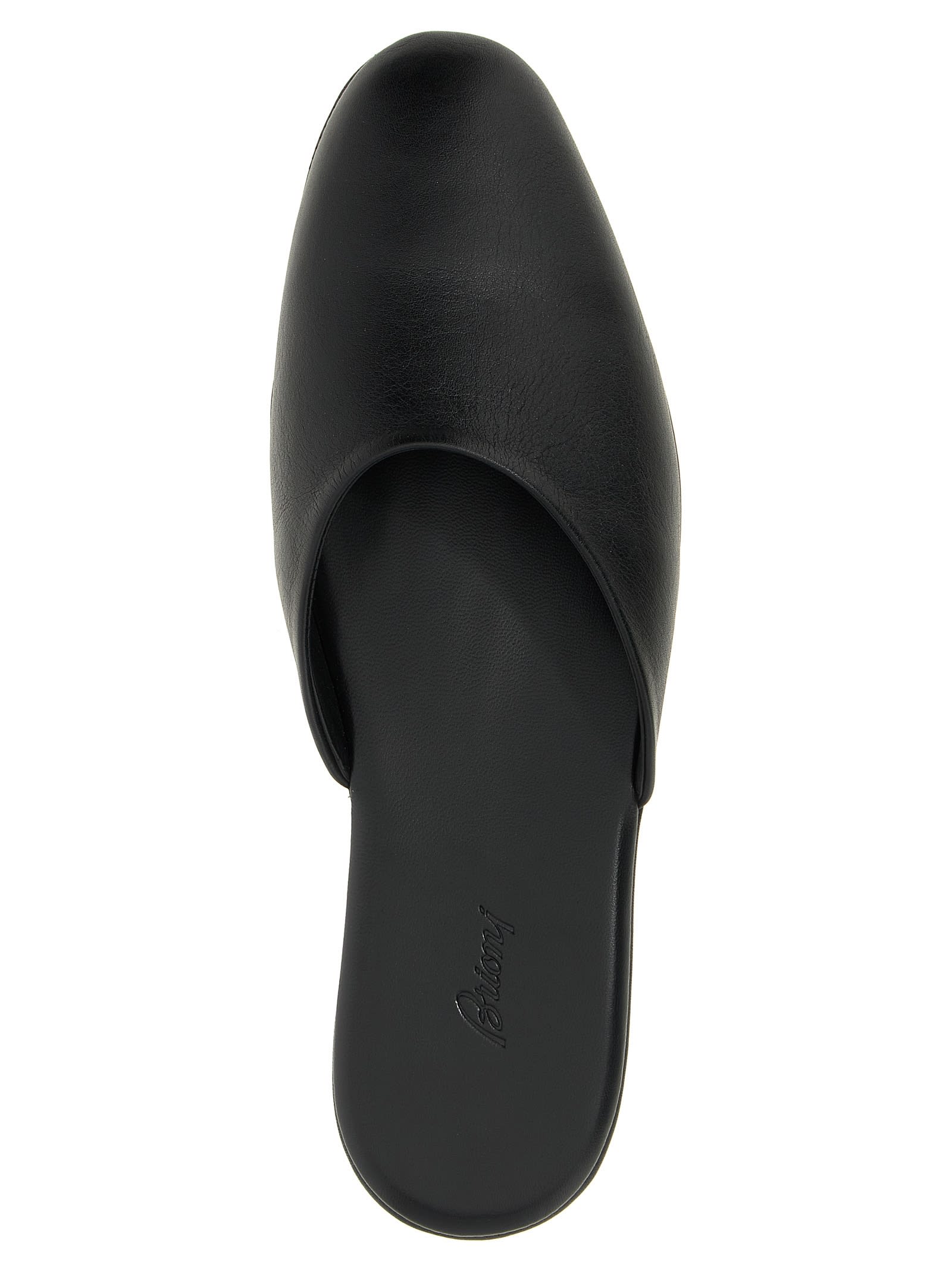 Brioni Leather Almond-toe Mules