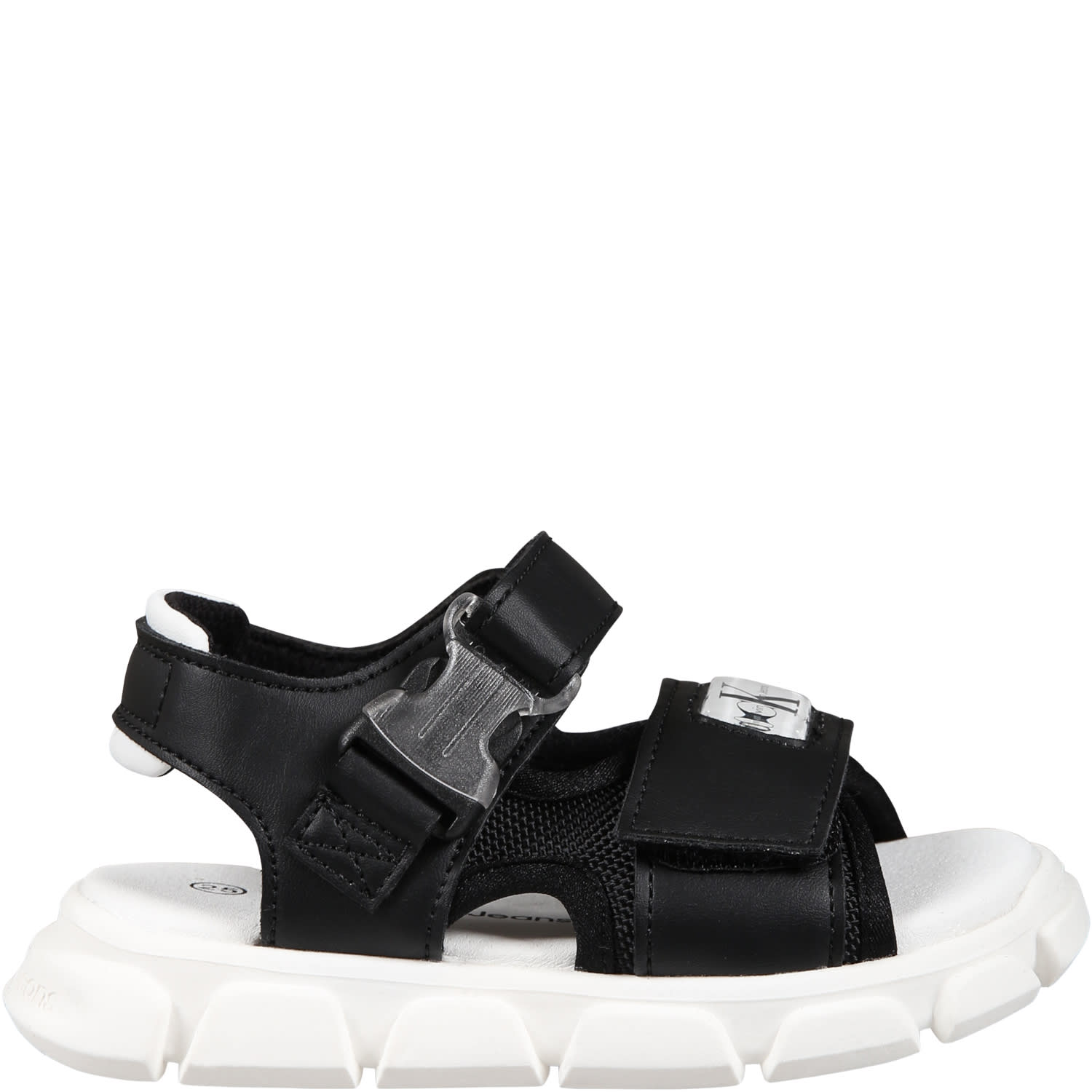 leer afgewerkt opzettelijk Calvin Klein Kids' Black Sandals For Girl With Logo | ModeSens