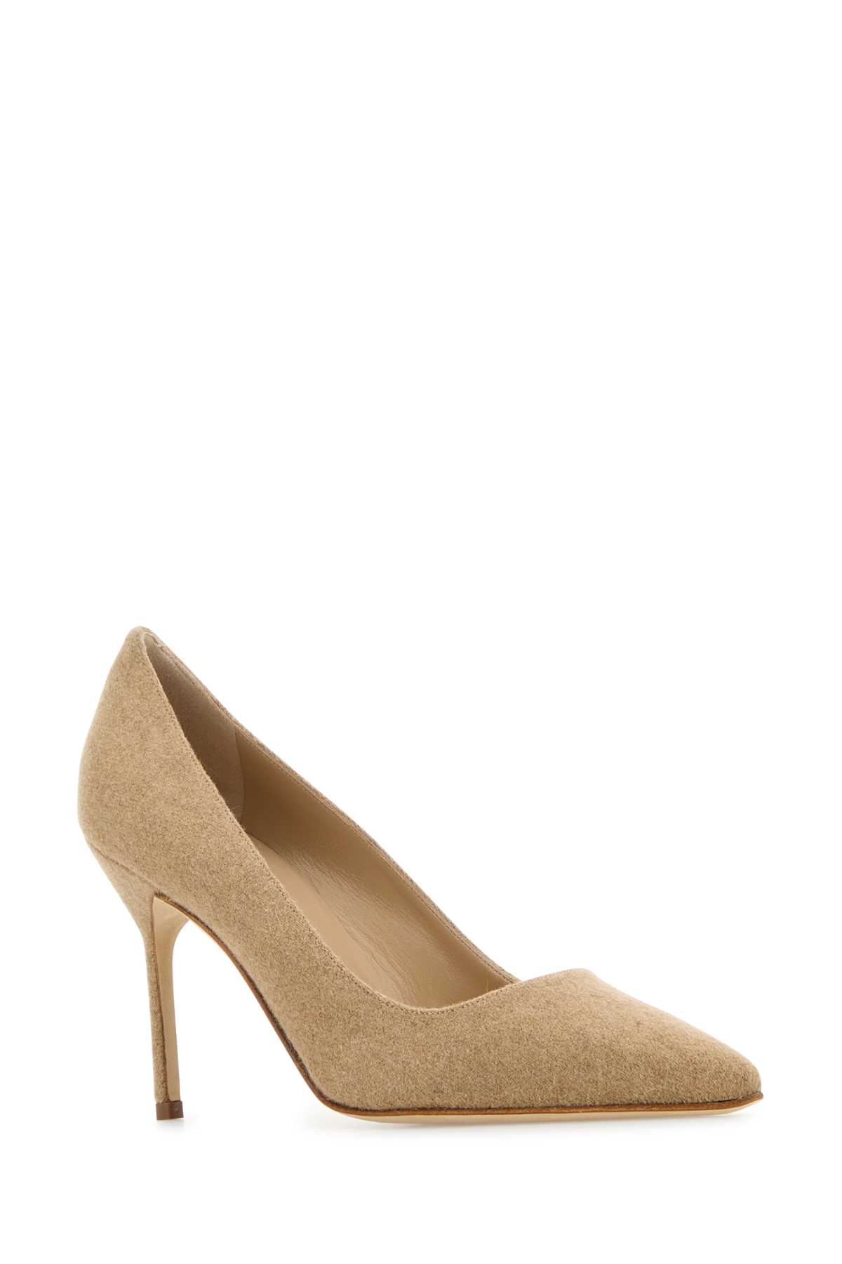 Shop Manolo Blahnik Beige Fabric Bb Pumps In Lbrw