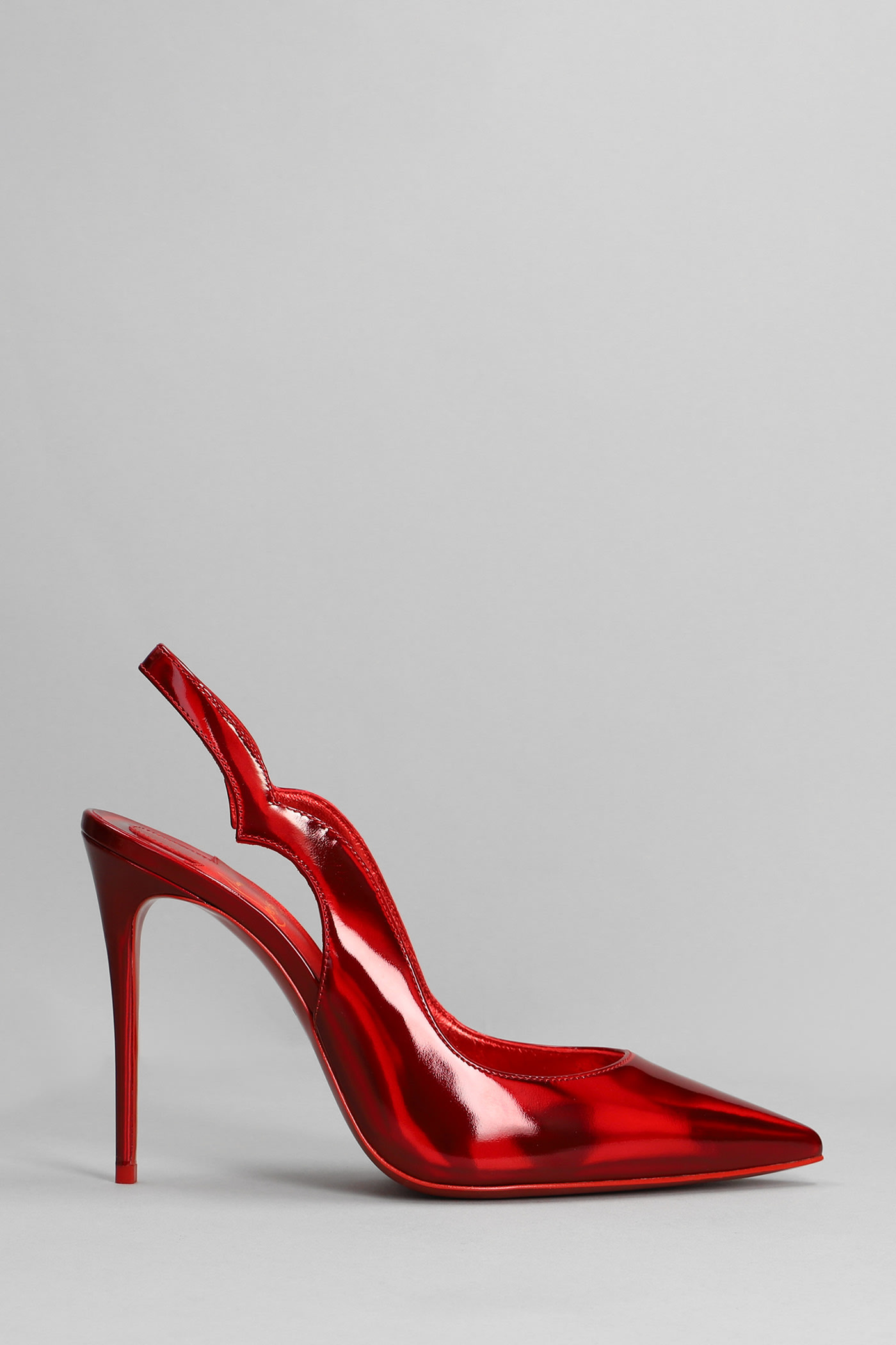 Christian Louboutin Hot Chick Sling 100 Pumps In Red Leather