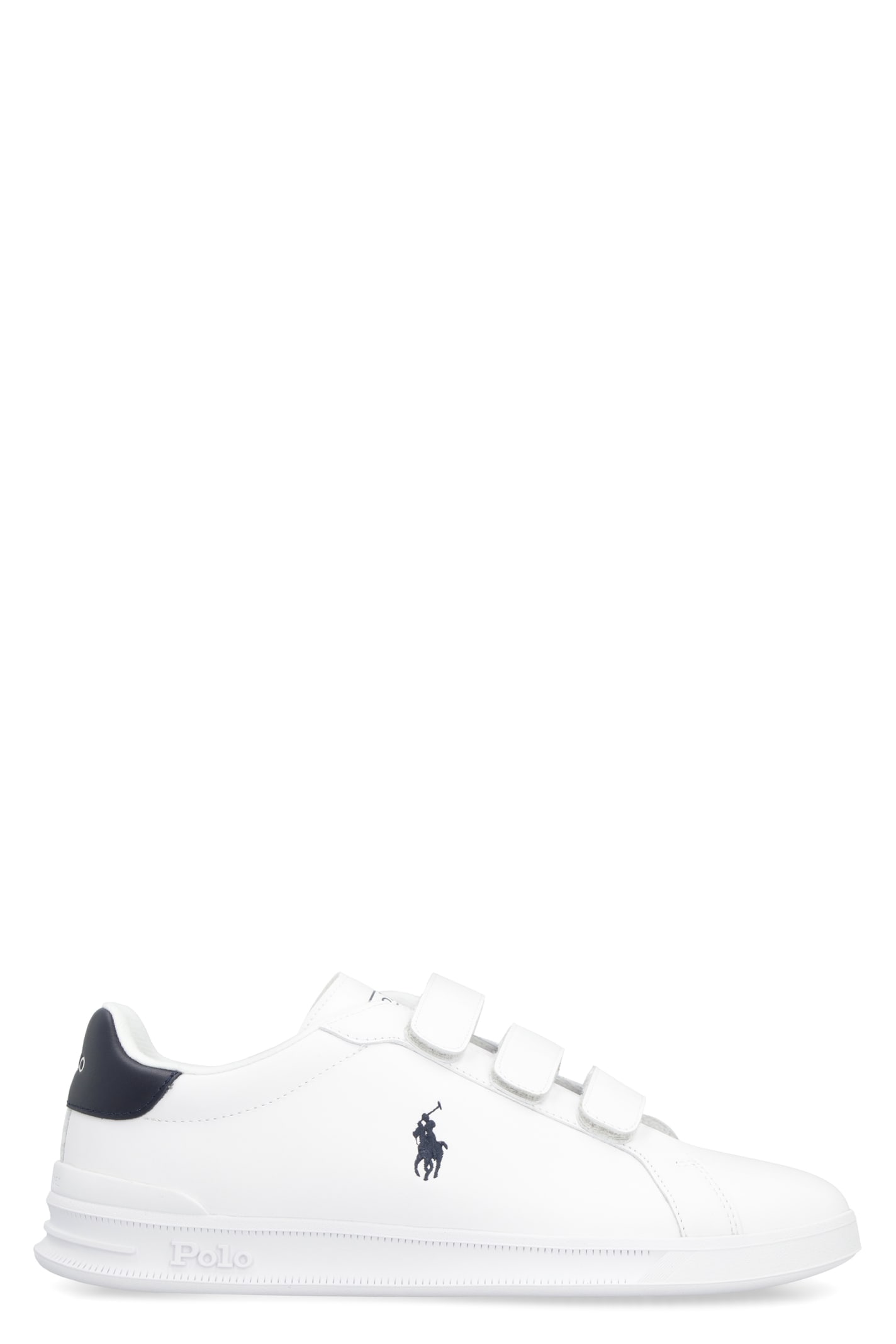 Shop Polo Ralph Lauren Leather Low-top Sneakers In White