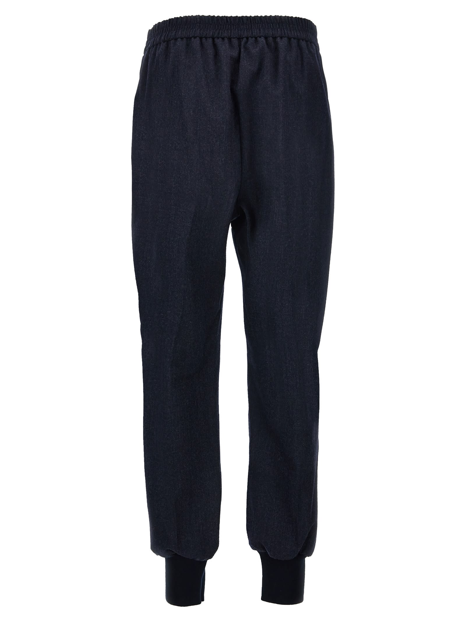 Shop Stella Mccartney Wool Joggers In Navy