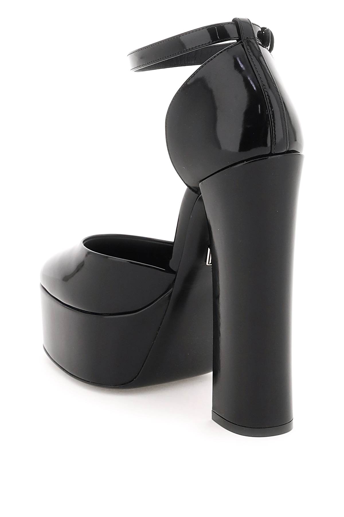 Shop Dolce & Gabbana Polished Leather Platform Pumps In Nero (black)