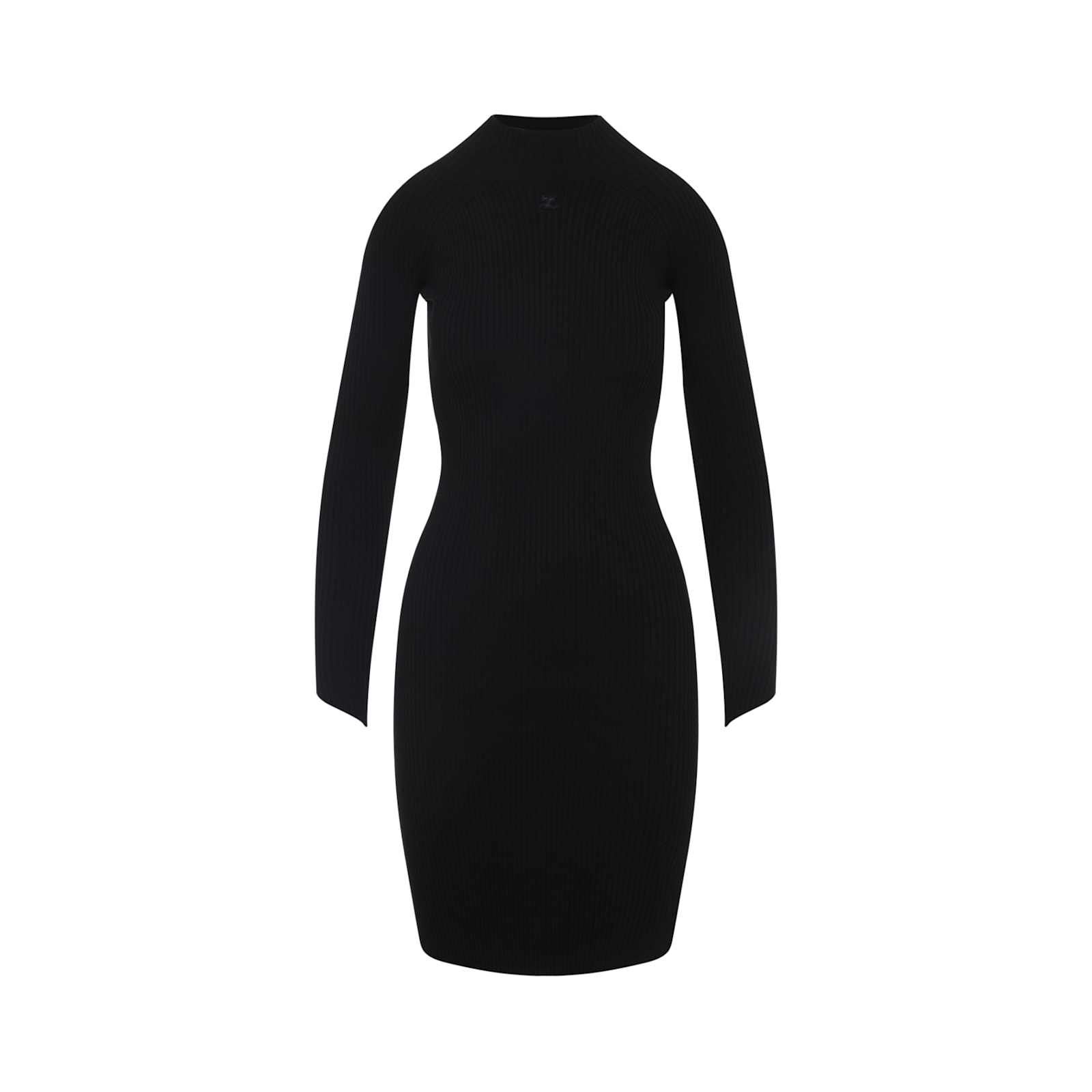 Courrèges Courreges Circle Rib Mini Dress Women In Black