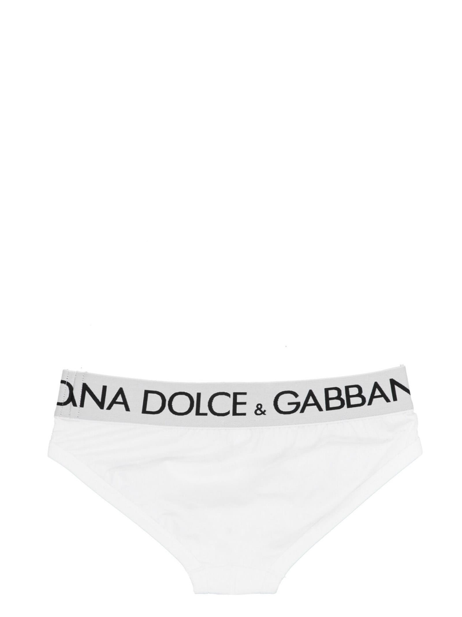 Shop Dolce & Gabbana Midi Briefs In Bianco Ottico